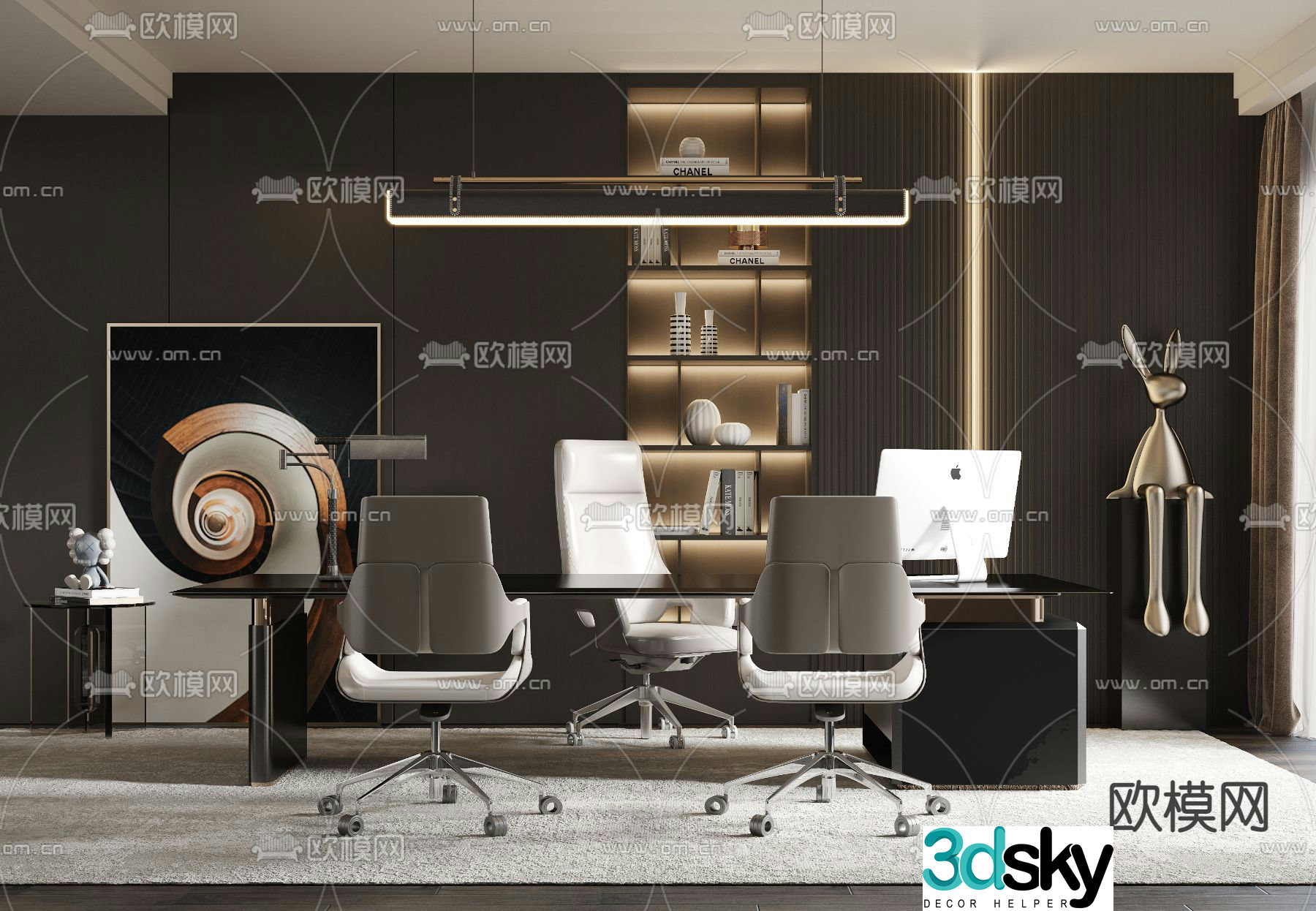 Executive desk desk 3d model