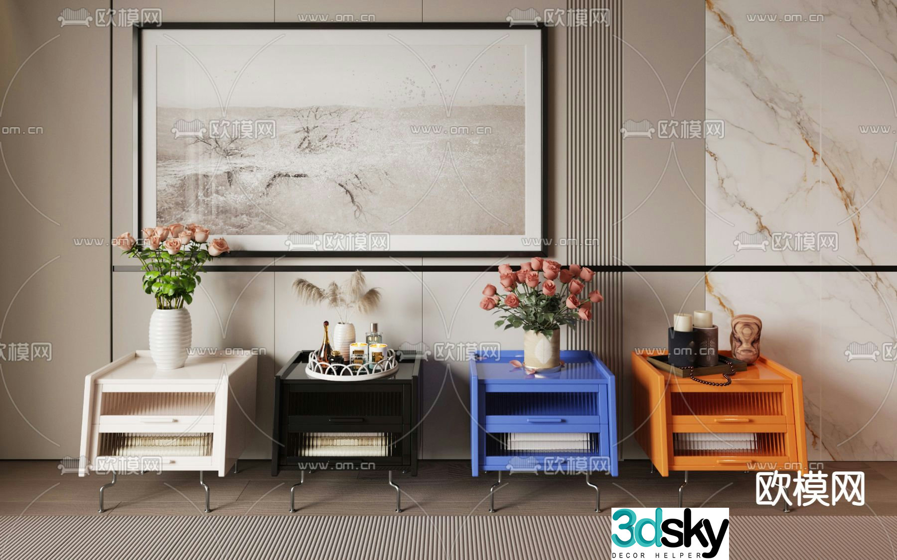 Modern night table 3d model