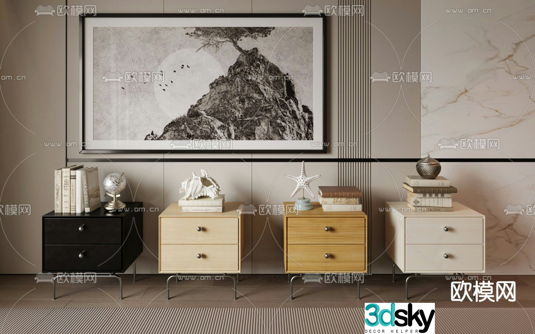 Modern night table 3d model