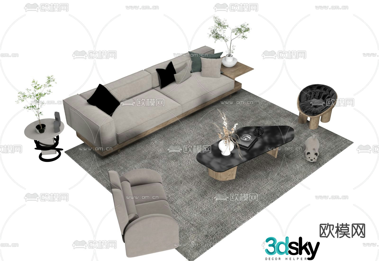 Wasabi combination sofa 3D model