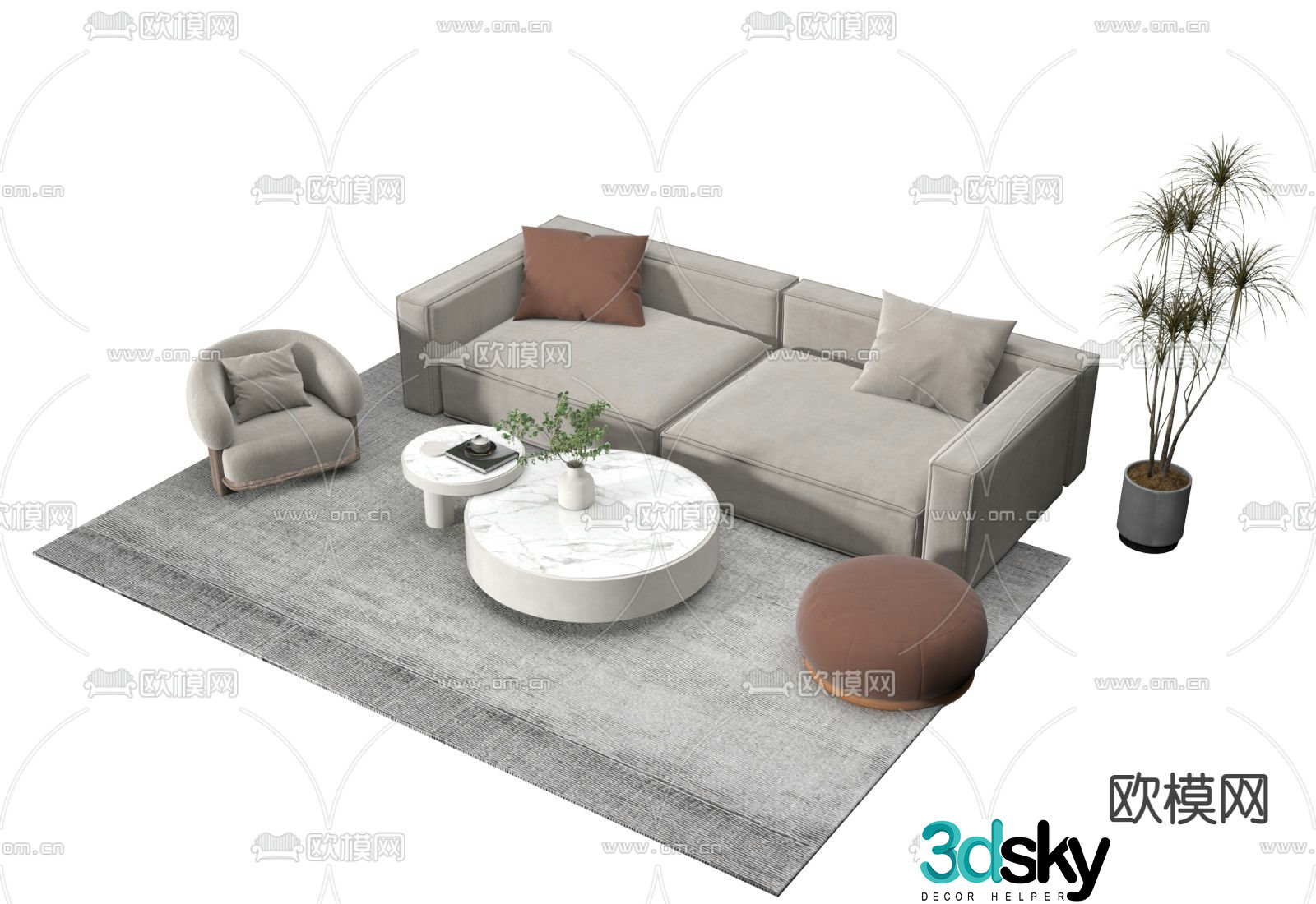 Combination sofa 3d model