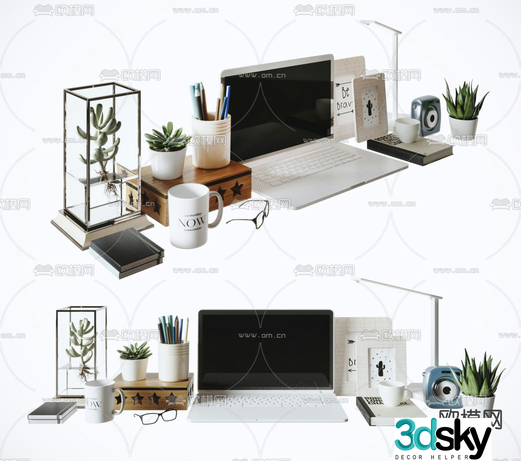 Office supplies computer 3d model