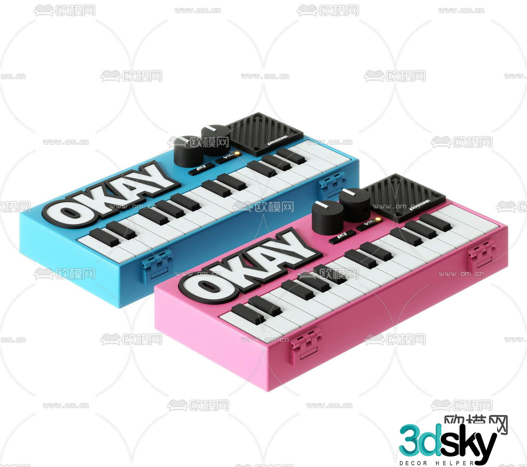 Children's electronic keyboard 3d model