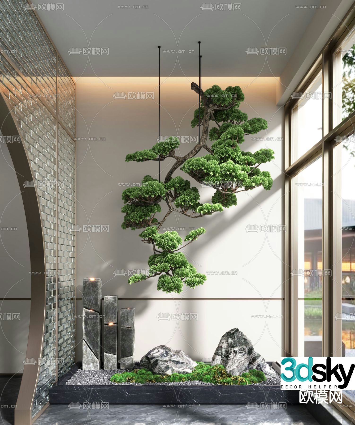 Upside down plant indoor landscaping 3d model