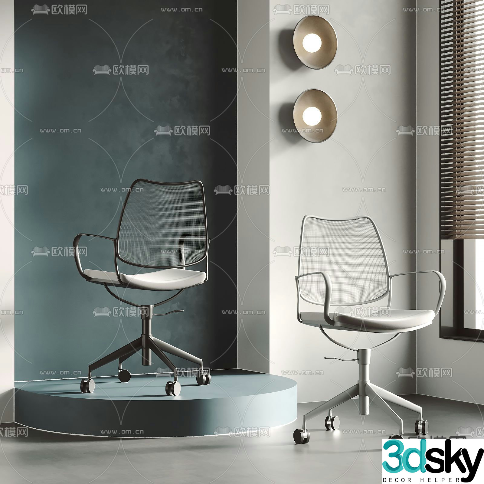 Office chair staff chair 3d model