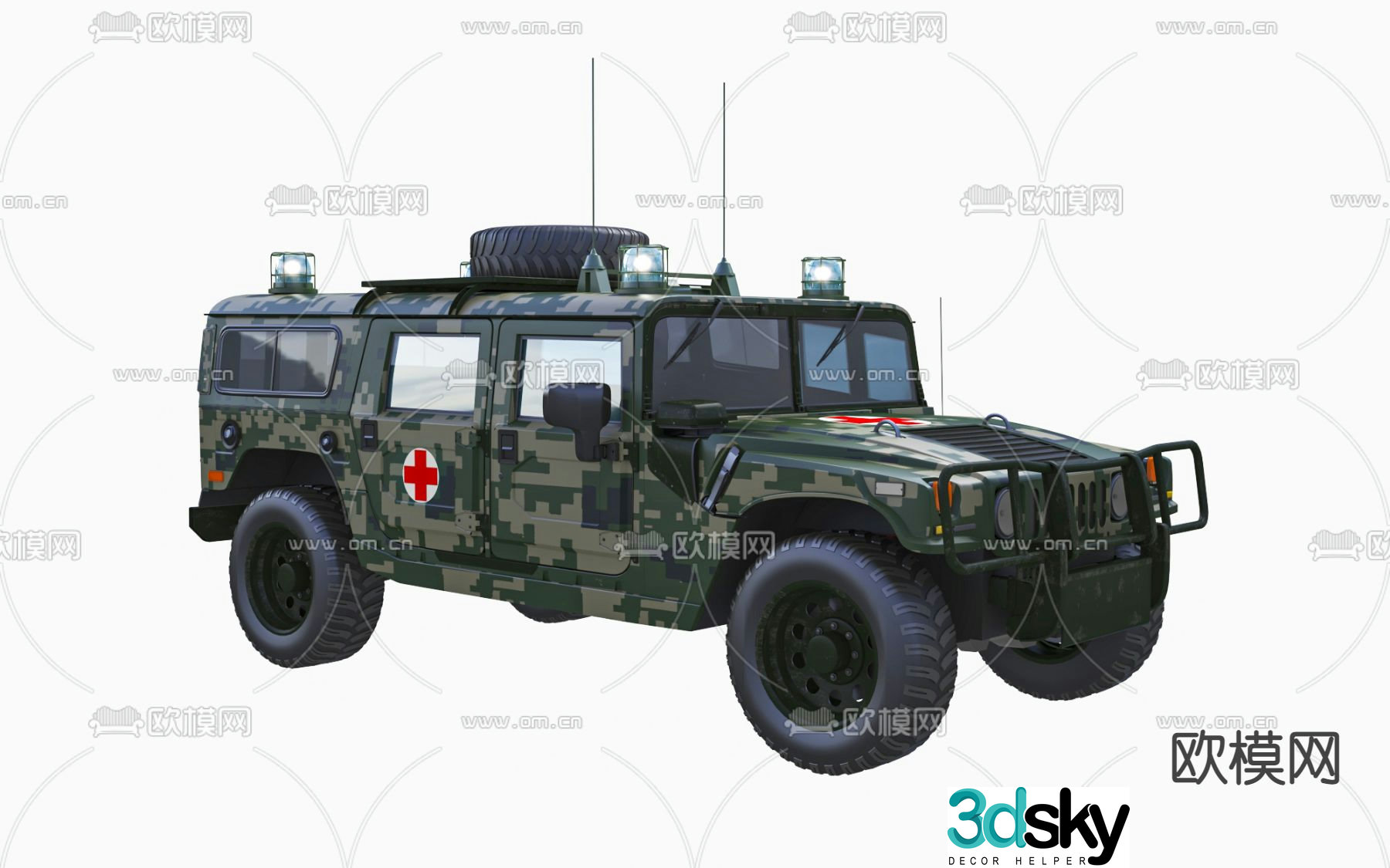 Rescue armored vehicle military car 3d model