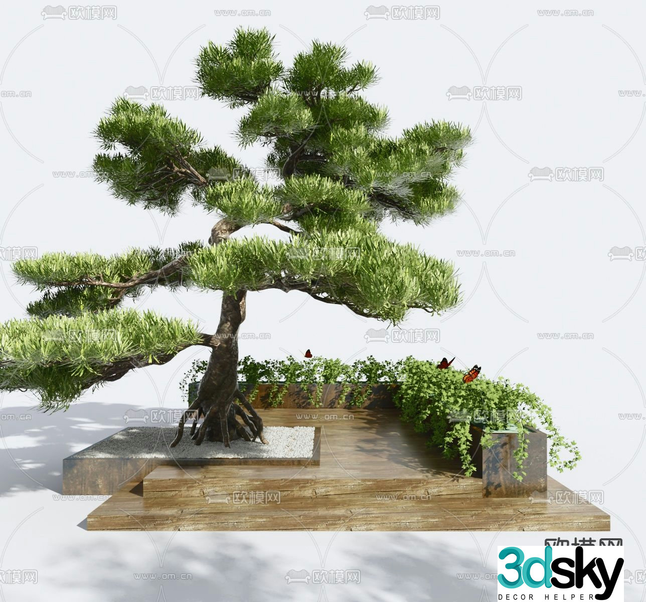 Pine Gardening Sketch 3D Model