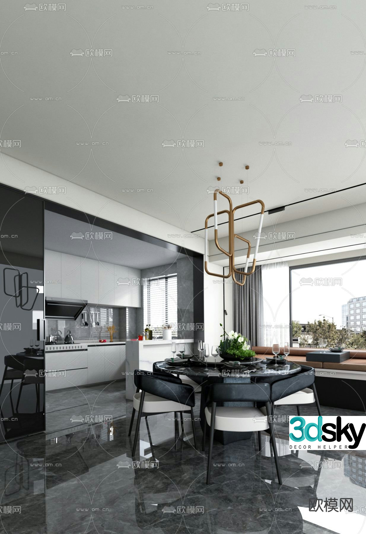 ENJOYDESIGN postmodern restaurant 3d model