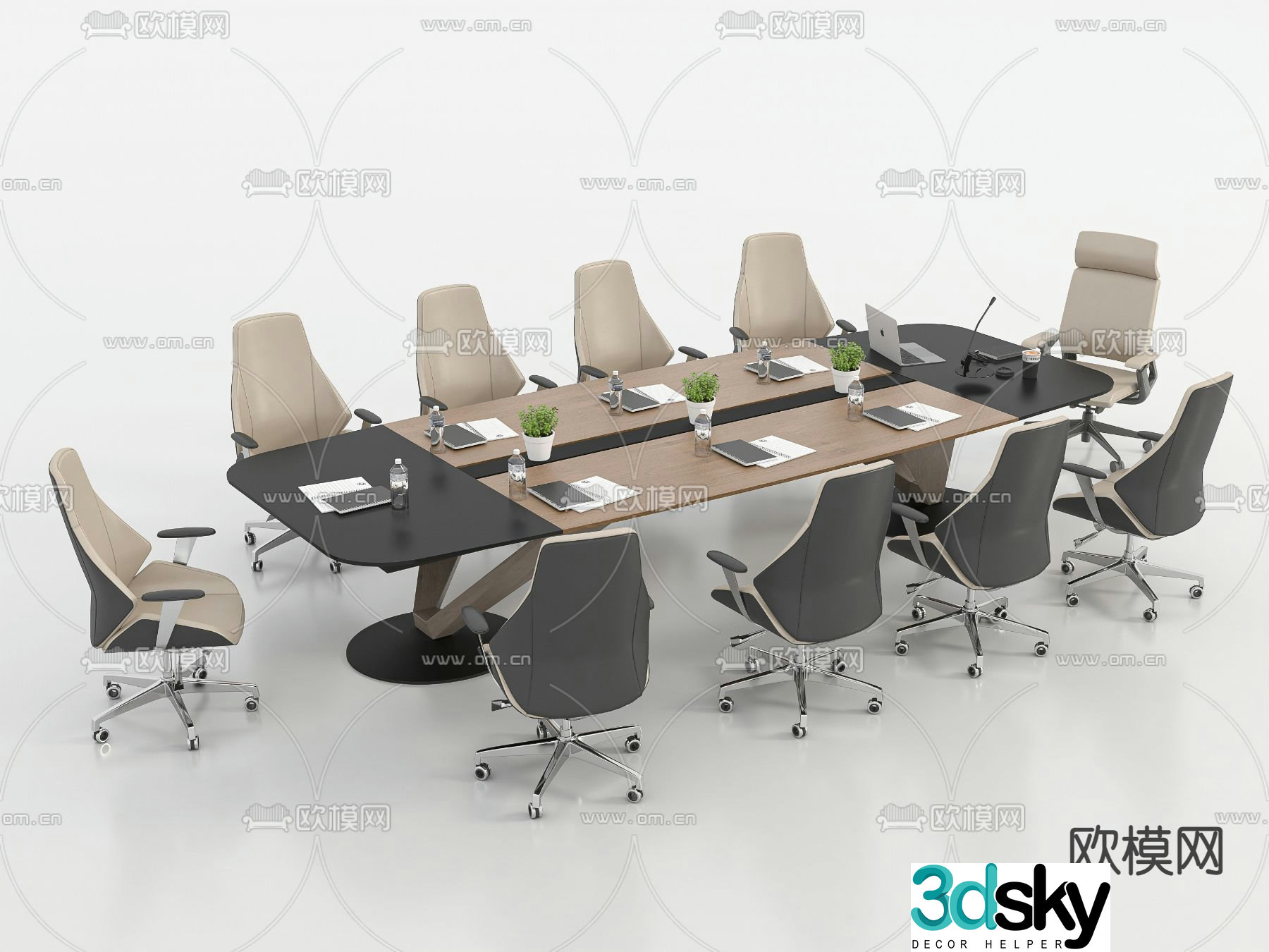 Conference tables and chairs 3d model