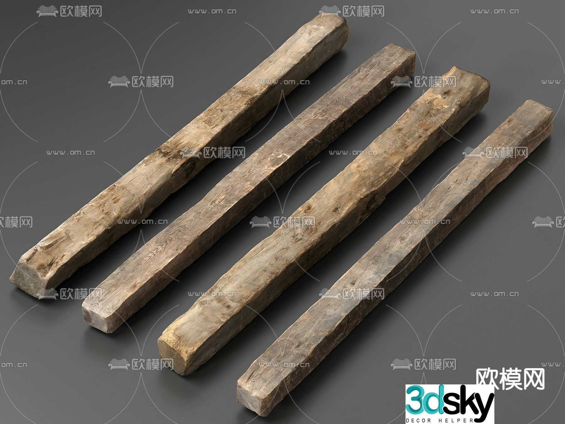 old wood sticks 3d model
