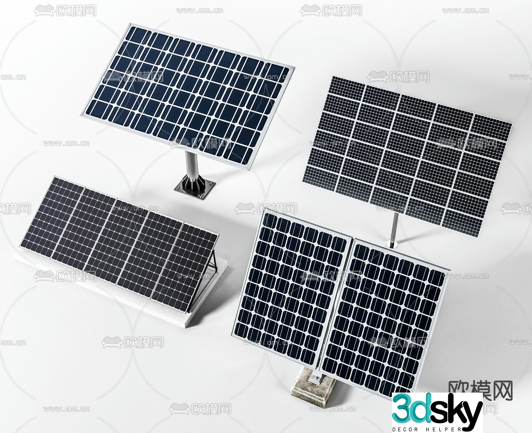 solar panel photovoltaic panel 3d model