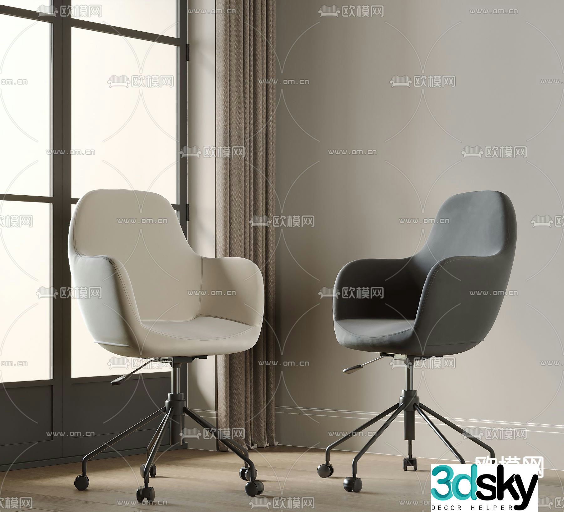 Office chair staff chair 3d model