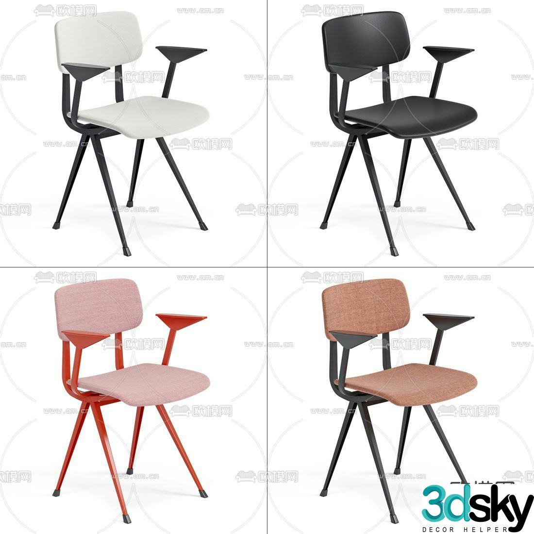 Office chair training chair staff chair 3d model