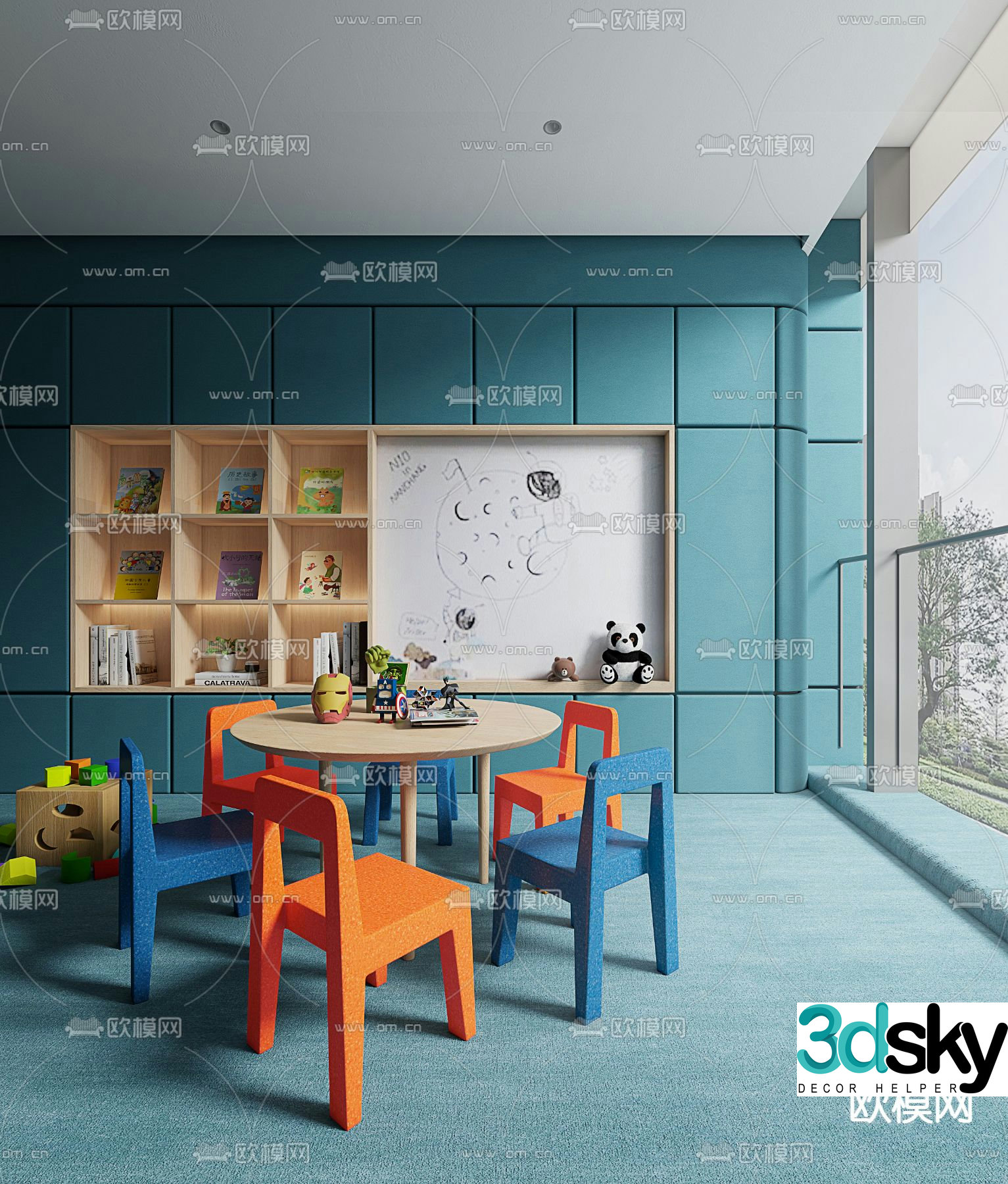 Children’s tables and chairs game tables and chairs 3d model