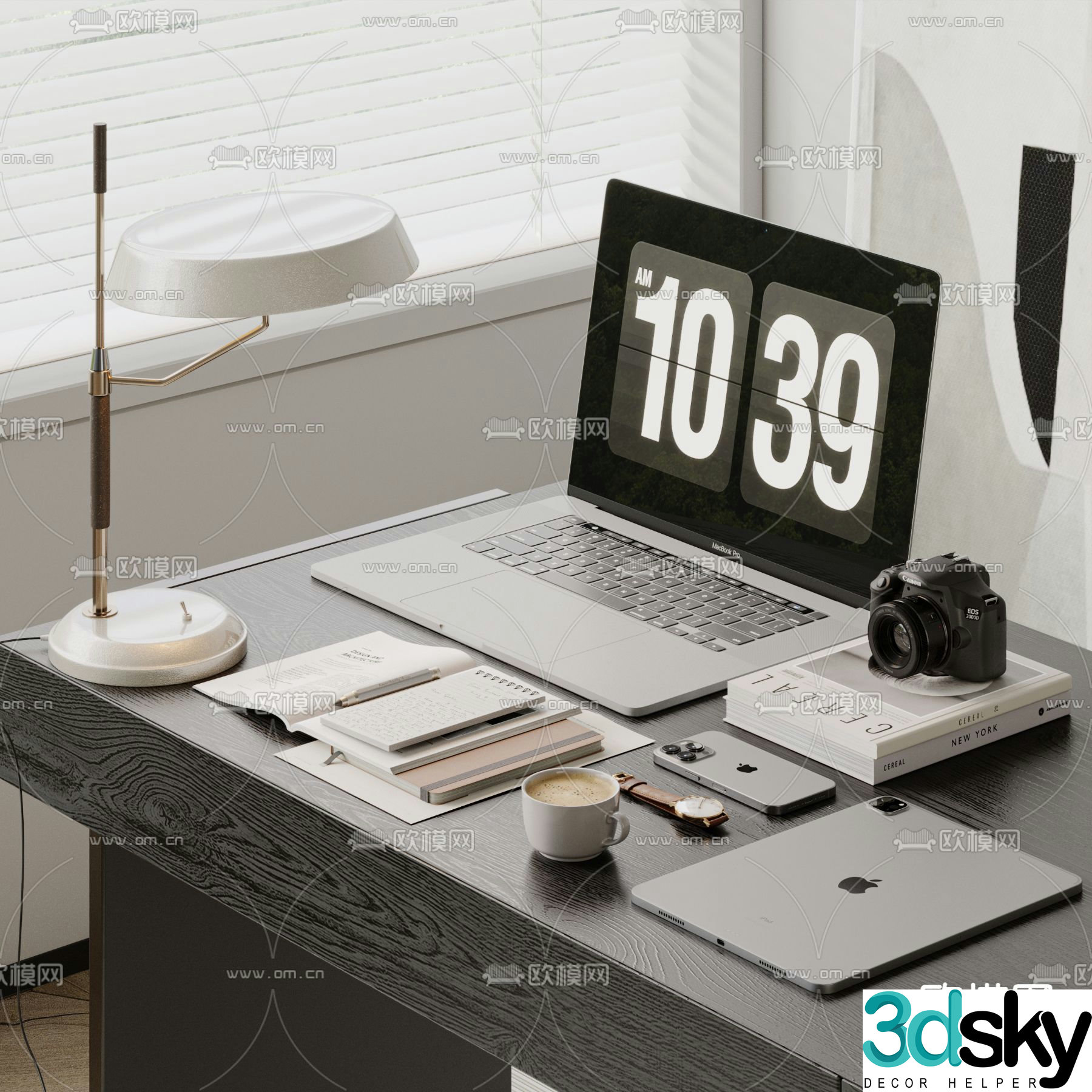 computer camera tablet office supplies 3d model