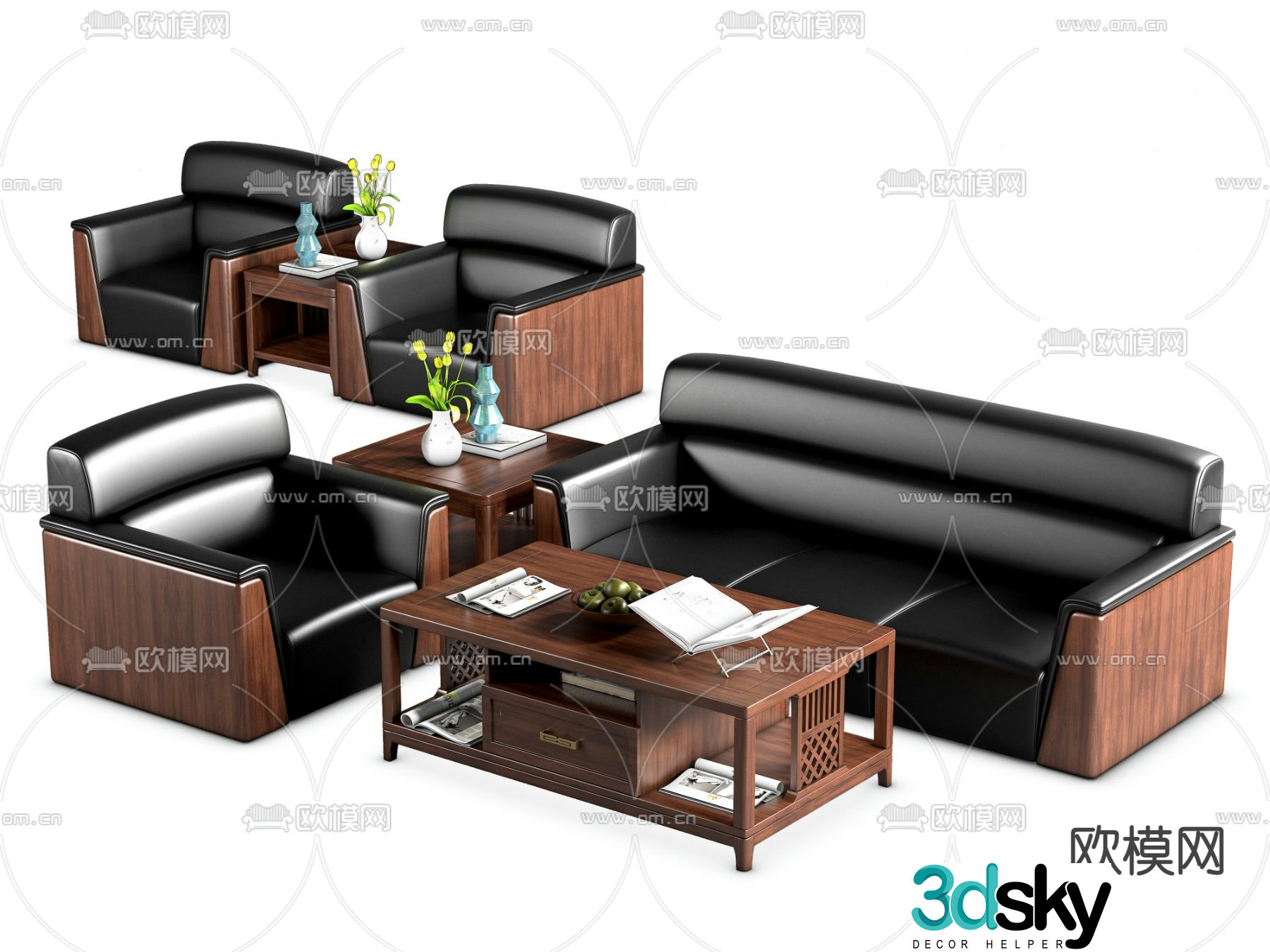 Office sofa reception sofa 3d model