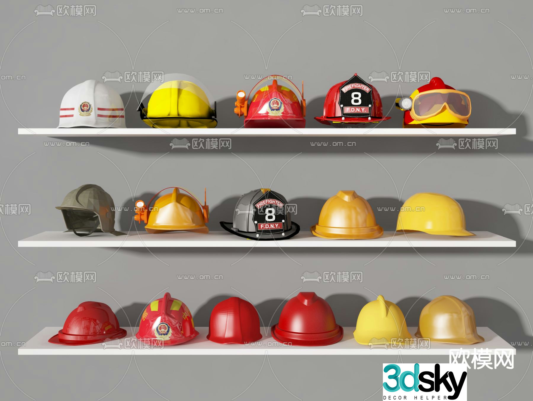 Safety helmet fire hat 3d model