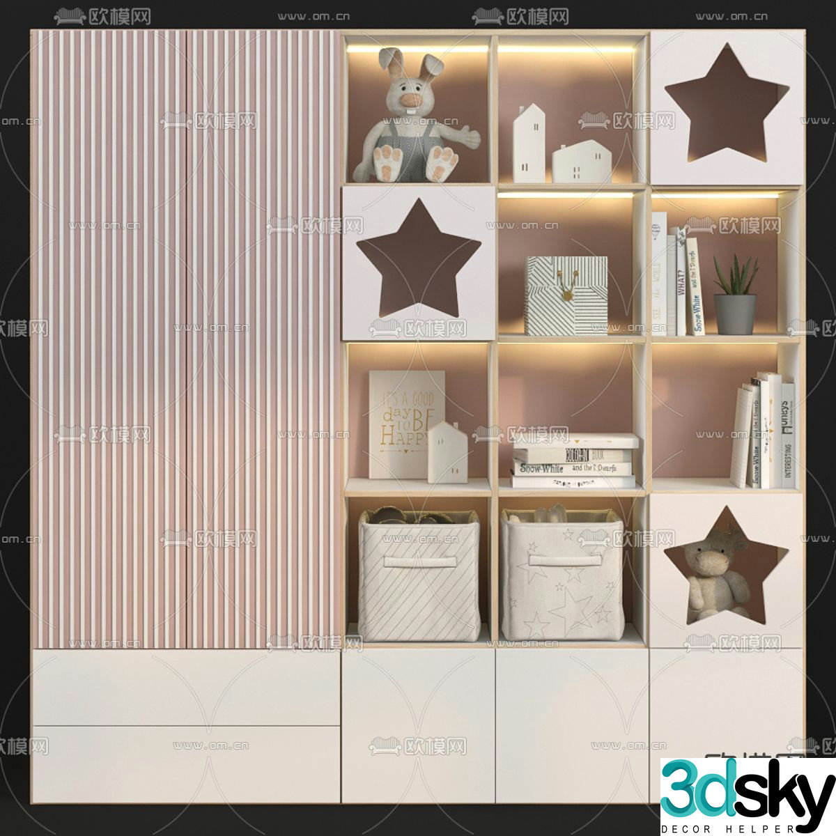 Children’s storage cabinet locker 3d model