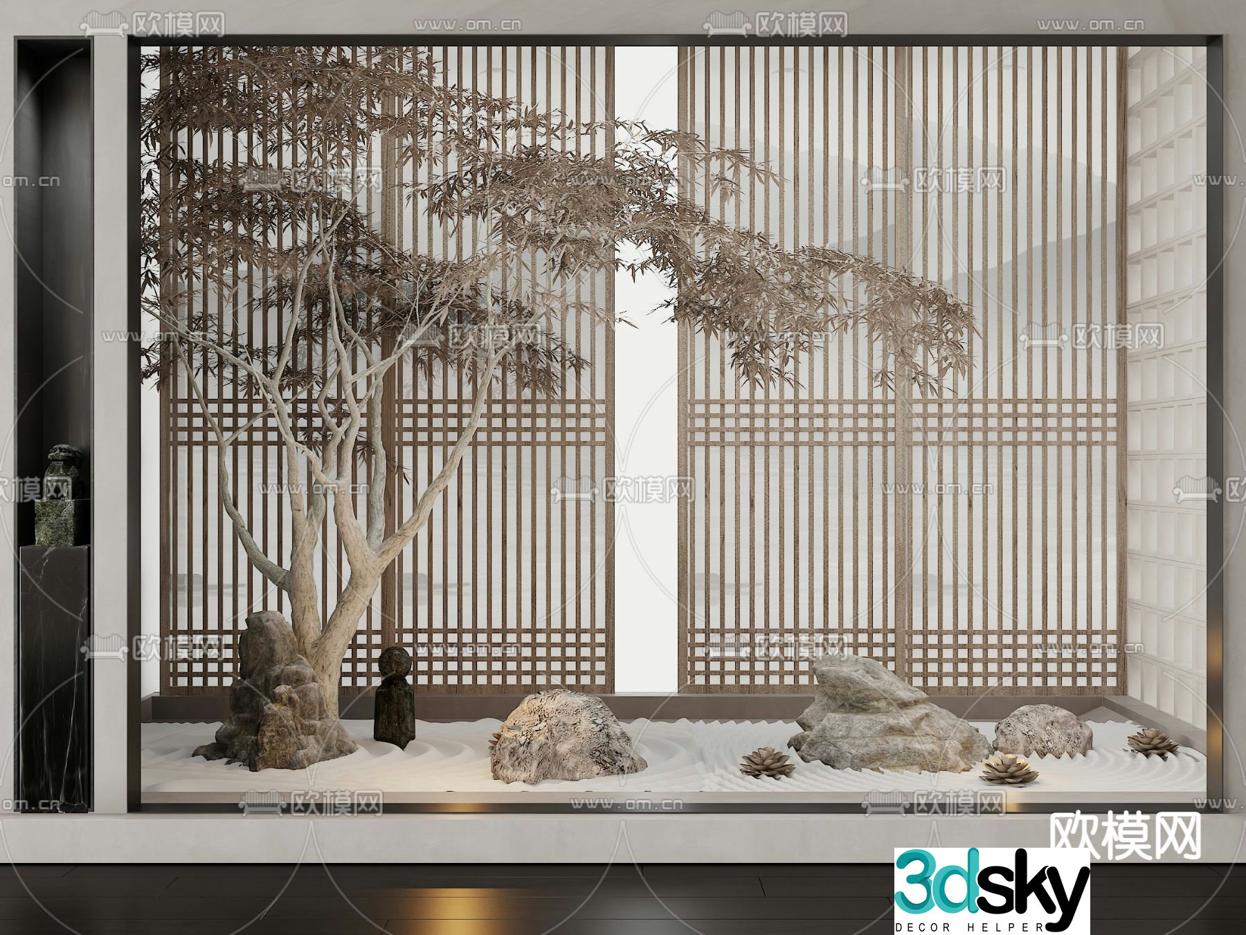 Indoor landscaping landscape sketch 3d model