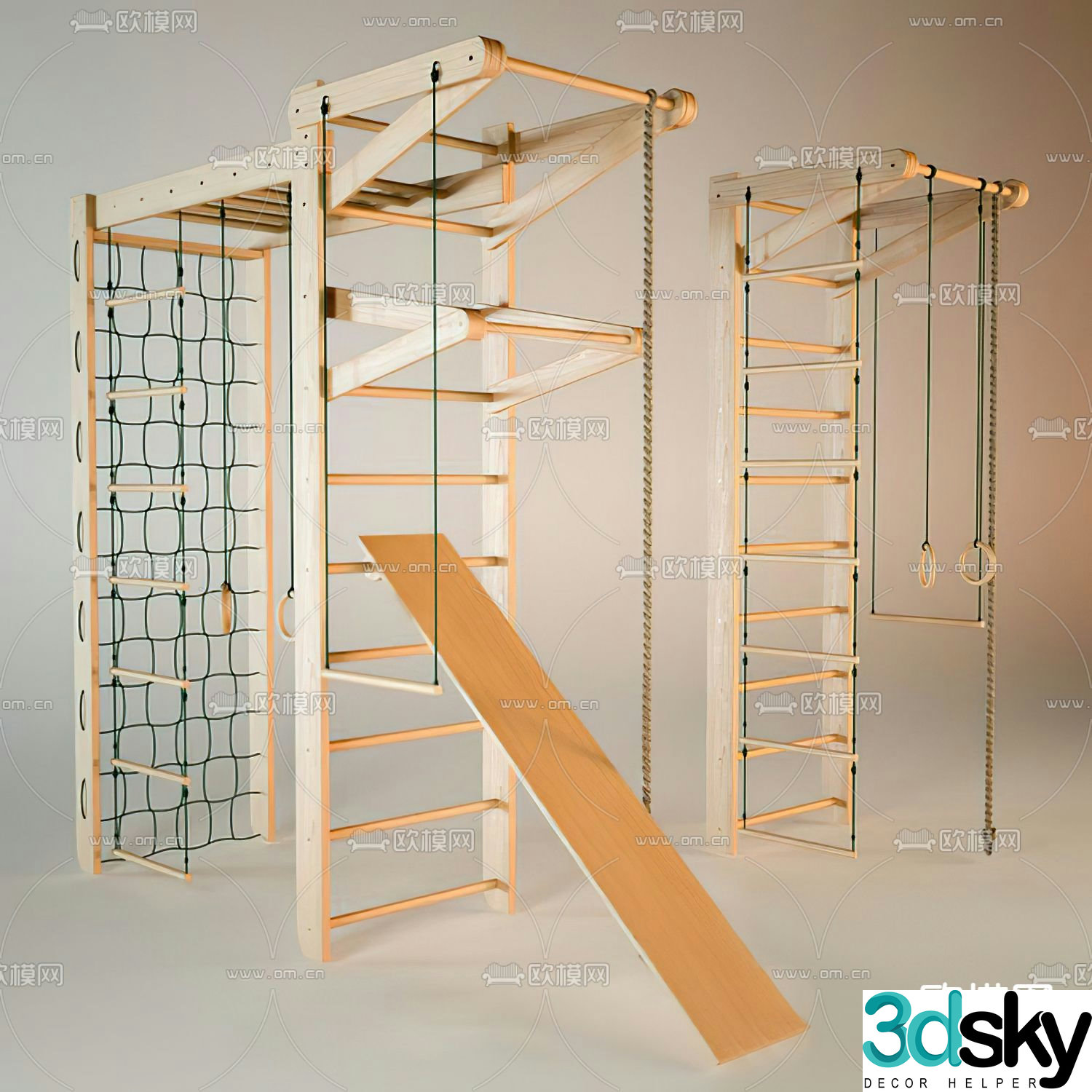 Children's play equipment climbing frame ring 3D model