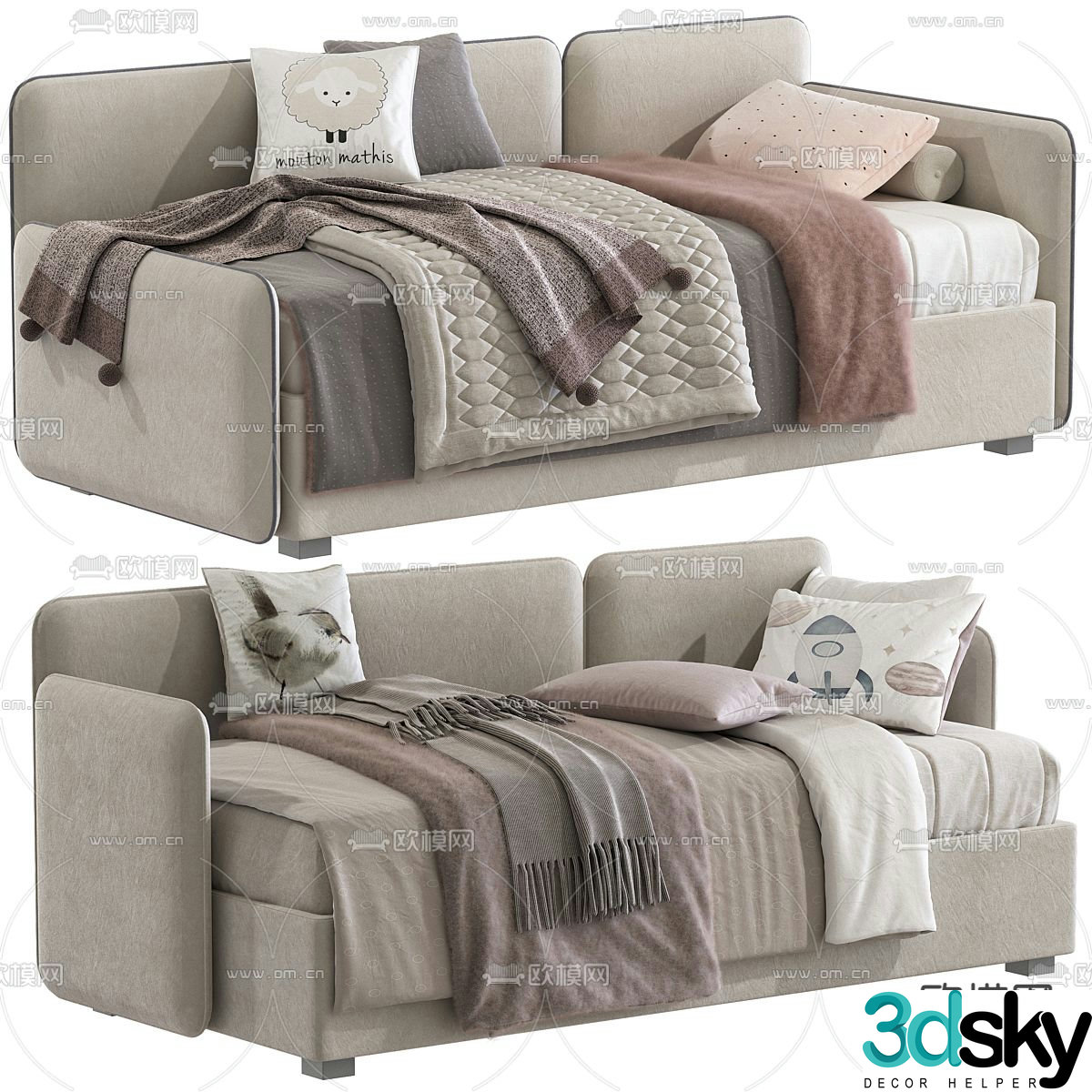 Children’s bed sofa bed 3d model