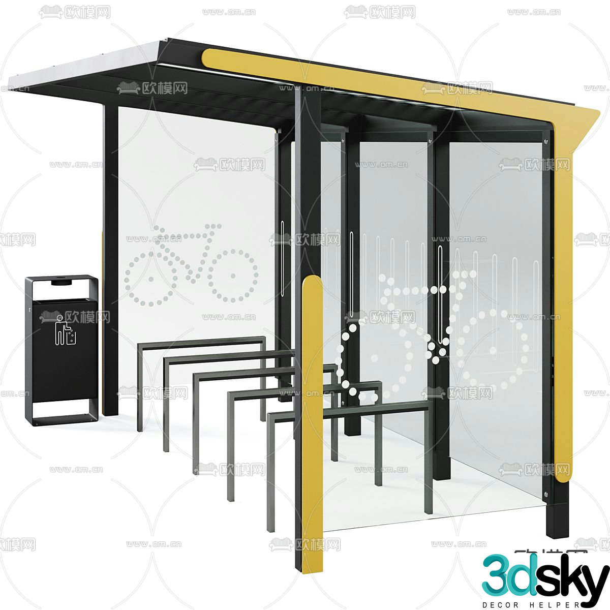 Bicycle shed 3d model