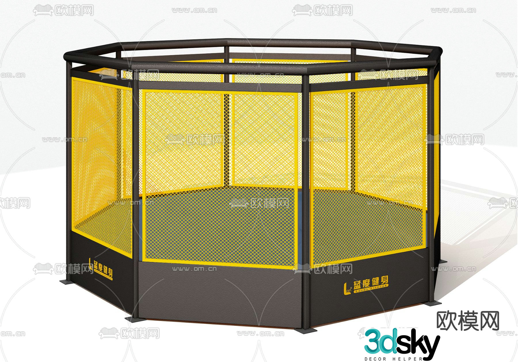 Octagonal cage fitness equipment 3d model