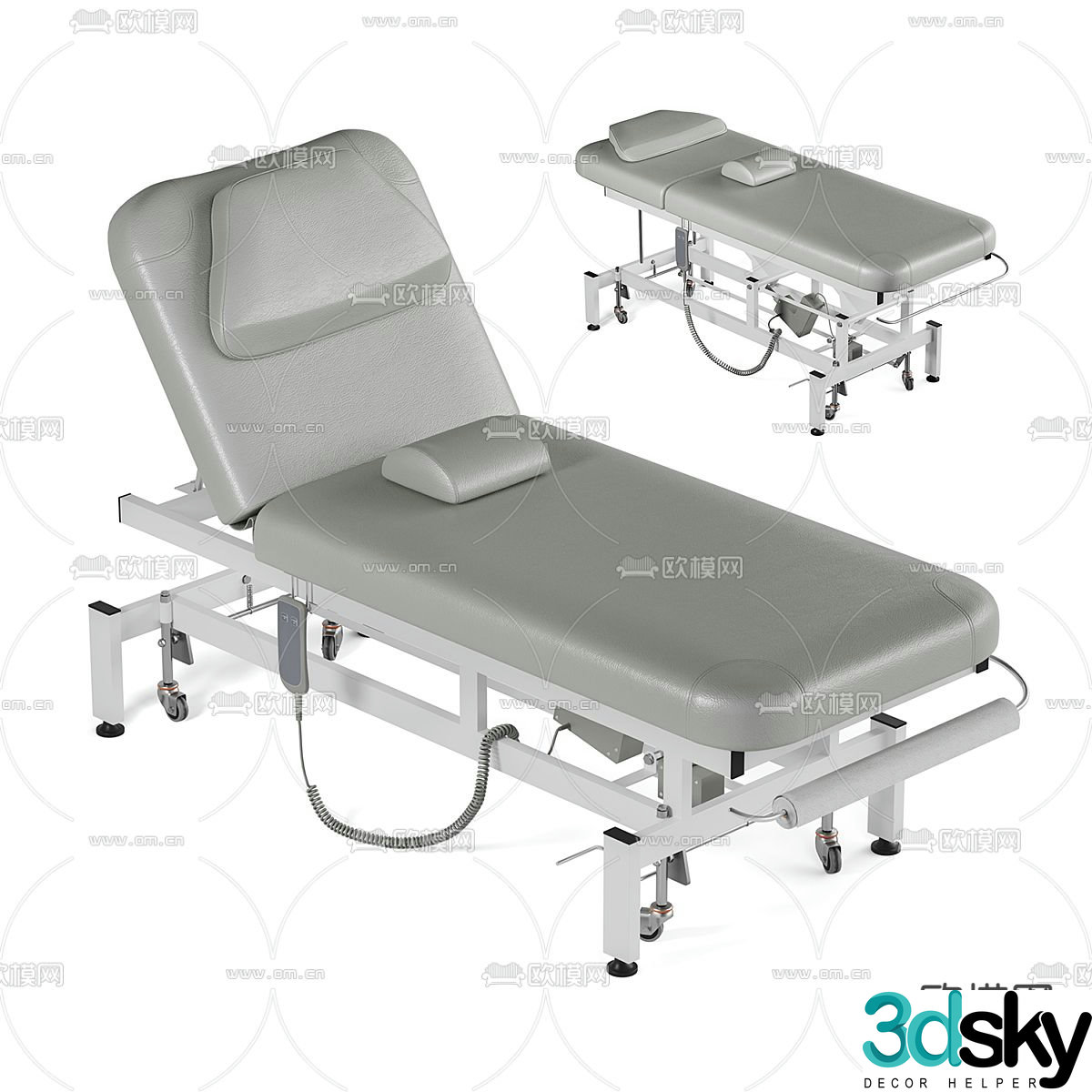 Medical bed nursing bed flat bed 3d model