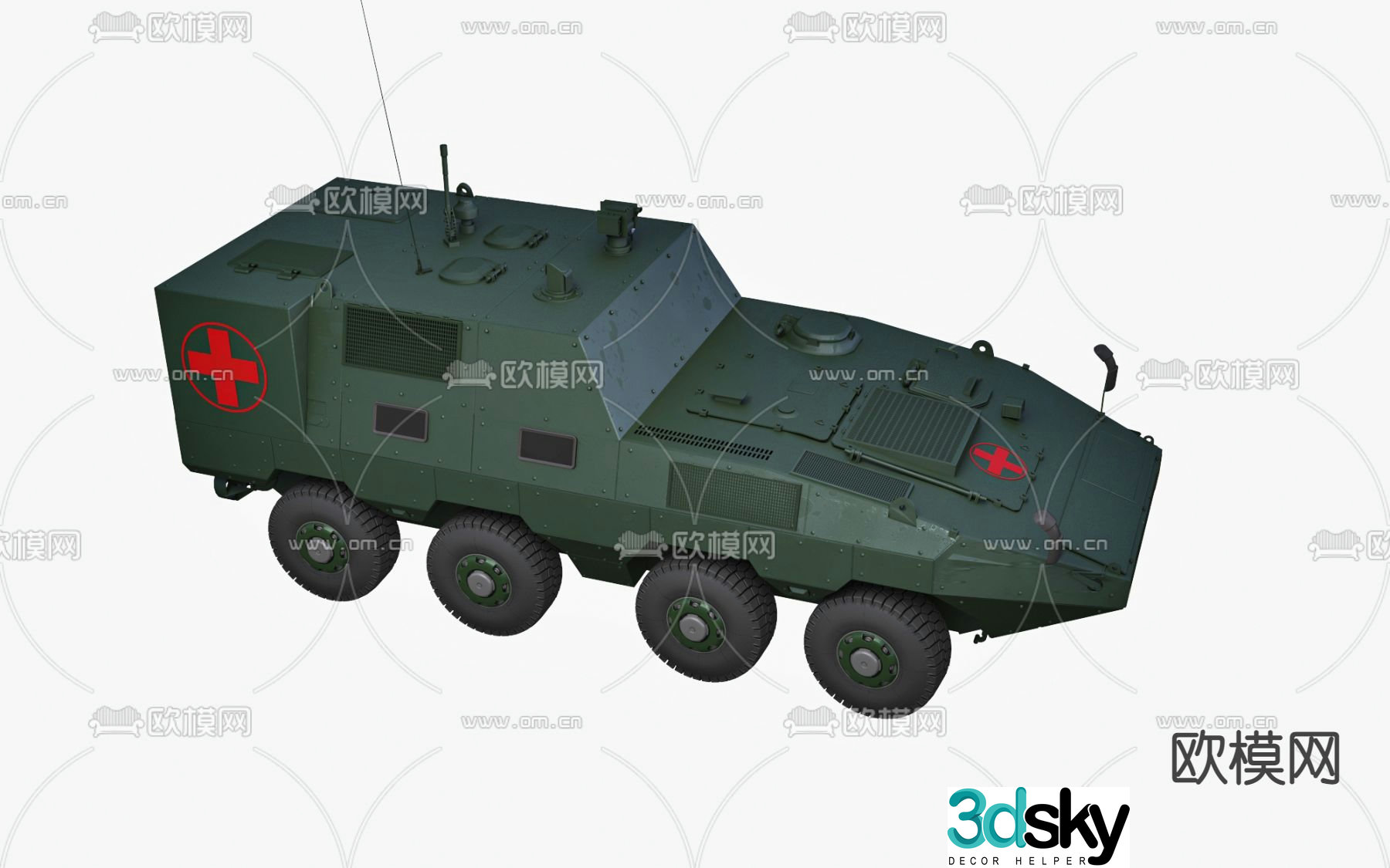 Armored vehicle emergency vehicle 3d model