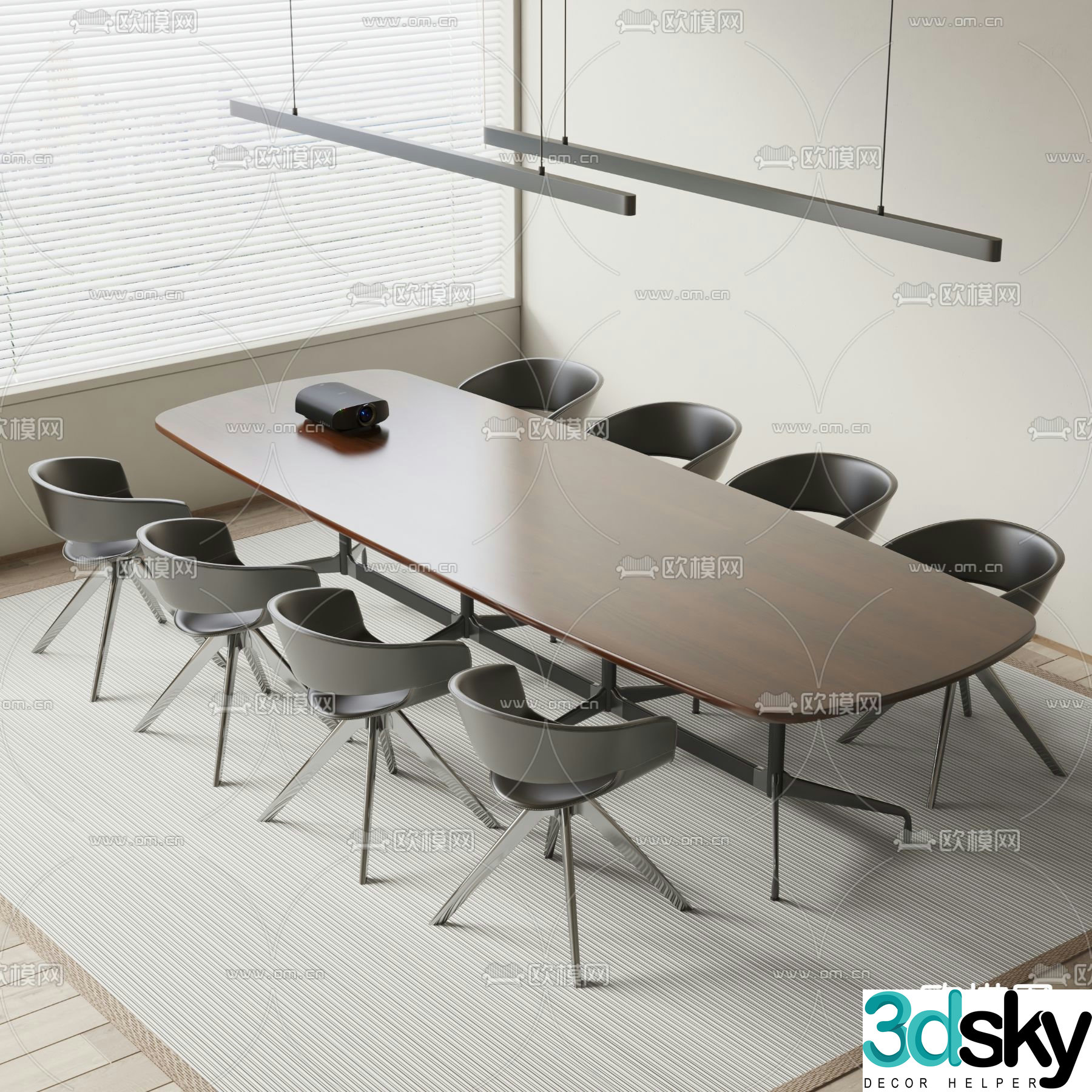 Conference tables and chairs conference table 3d model