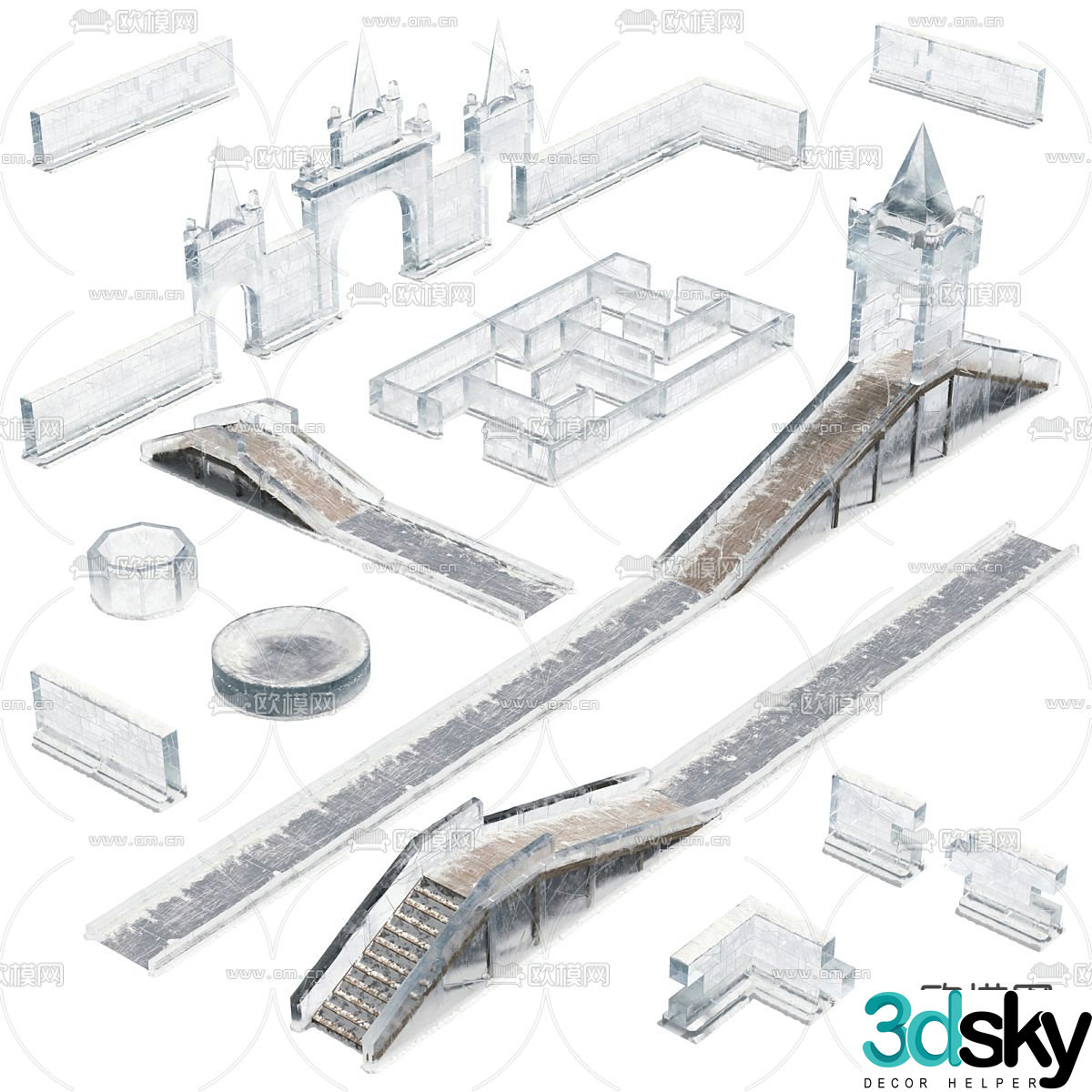 Ice sculpture amusement rides 3d model