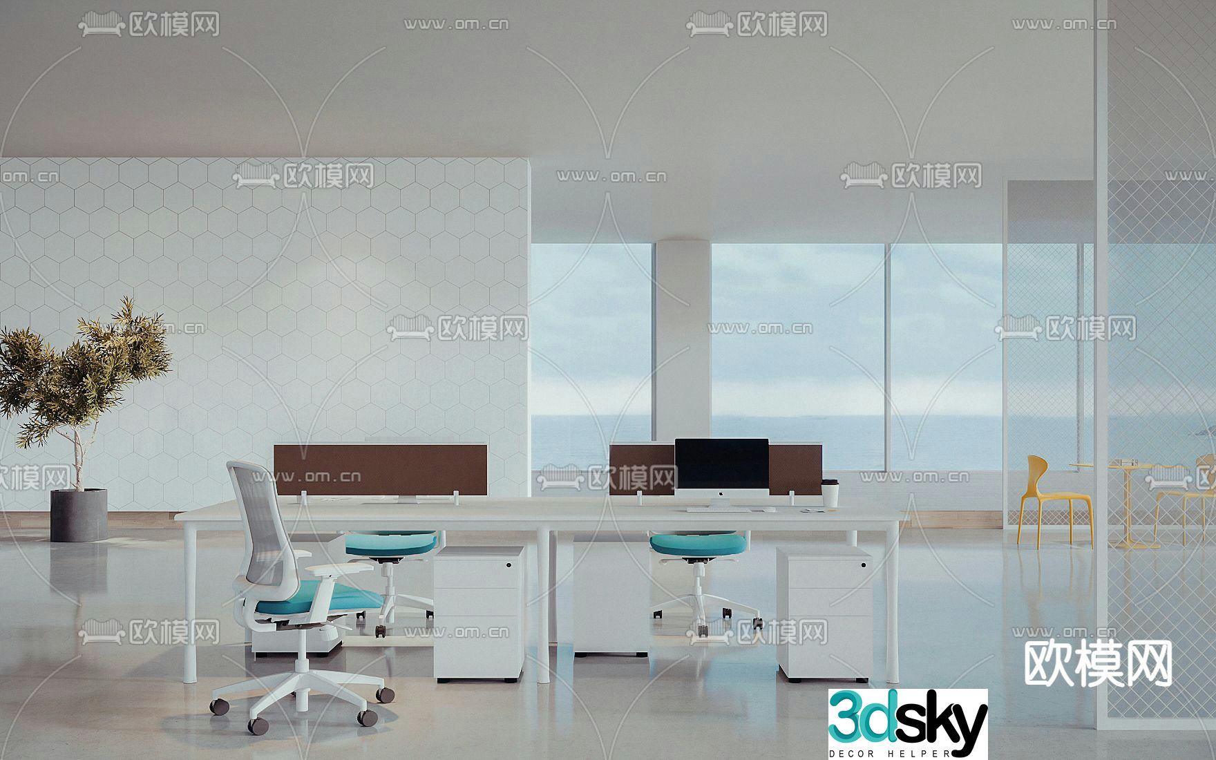 desk card space workstation 3d model