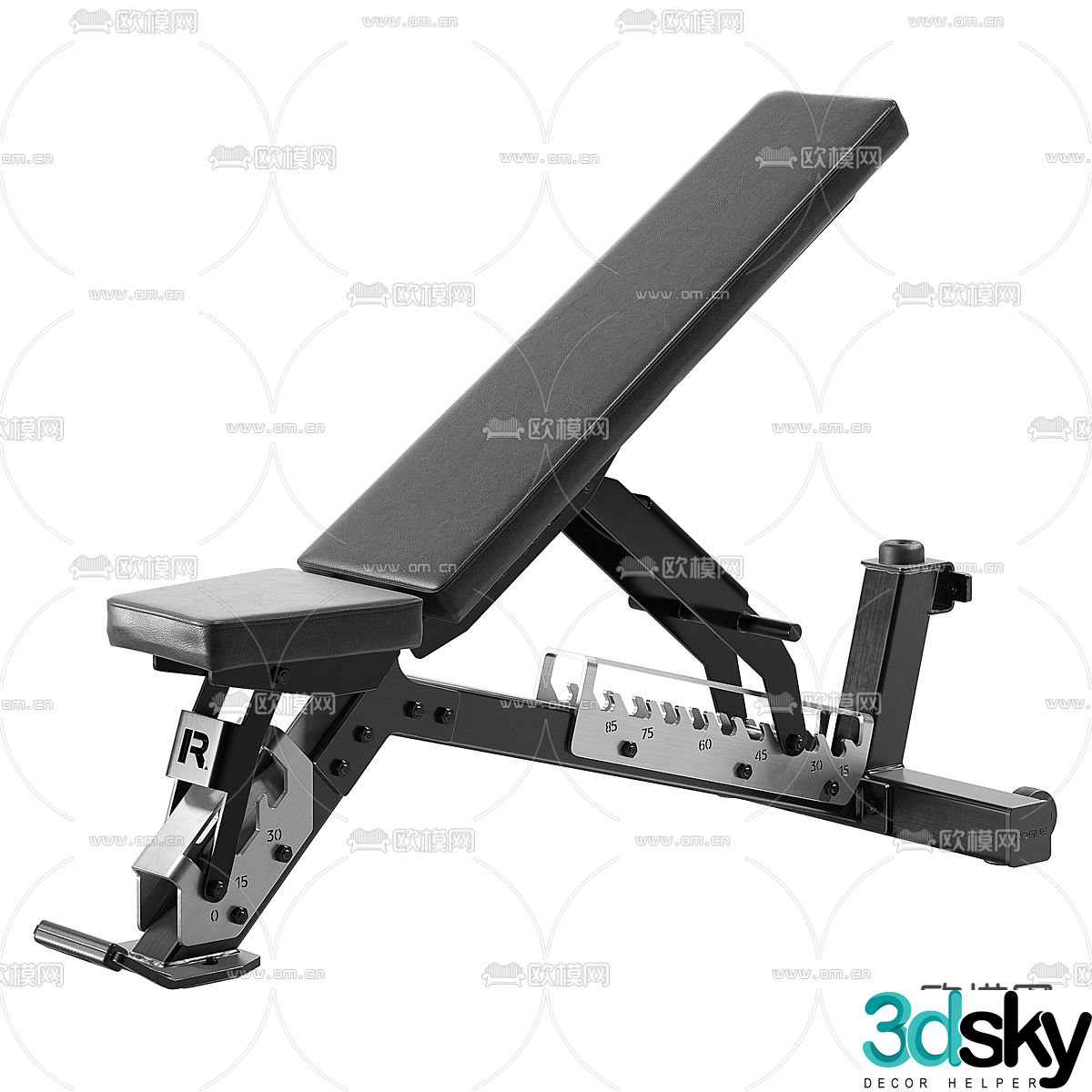 Dumbbell bench fitness auxiliary equipment 3d model