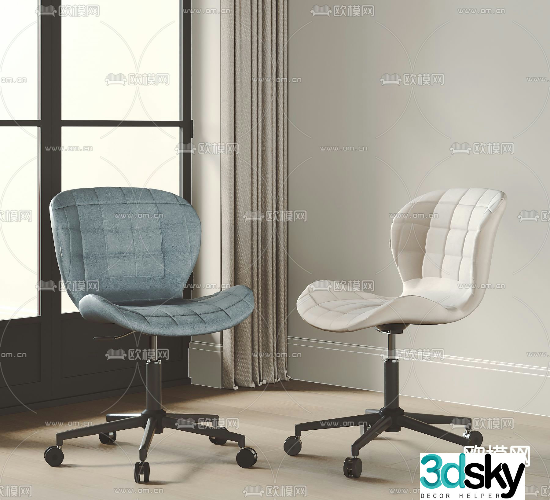 Office chair staff chair work chair 3d model