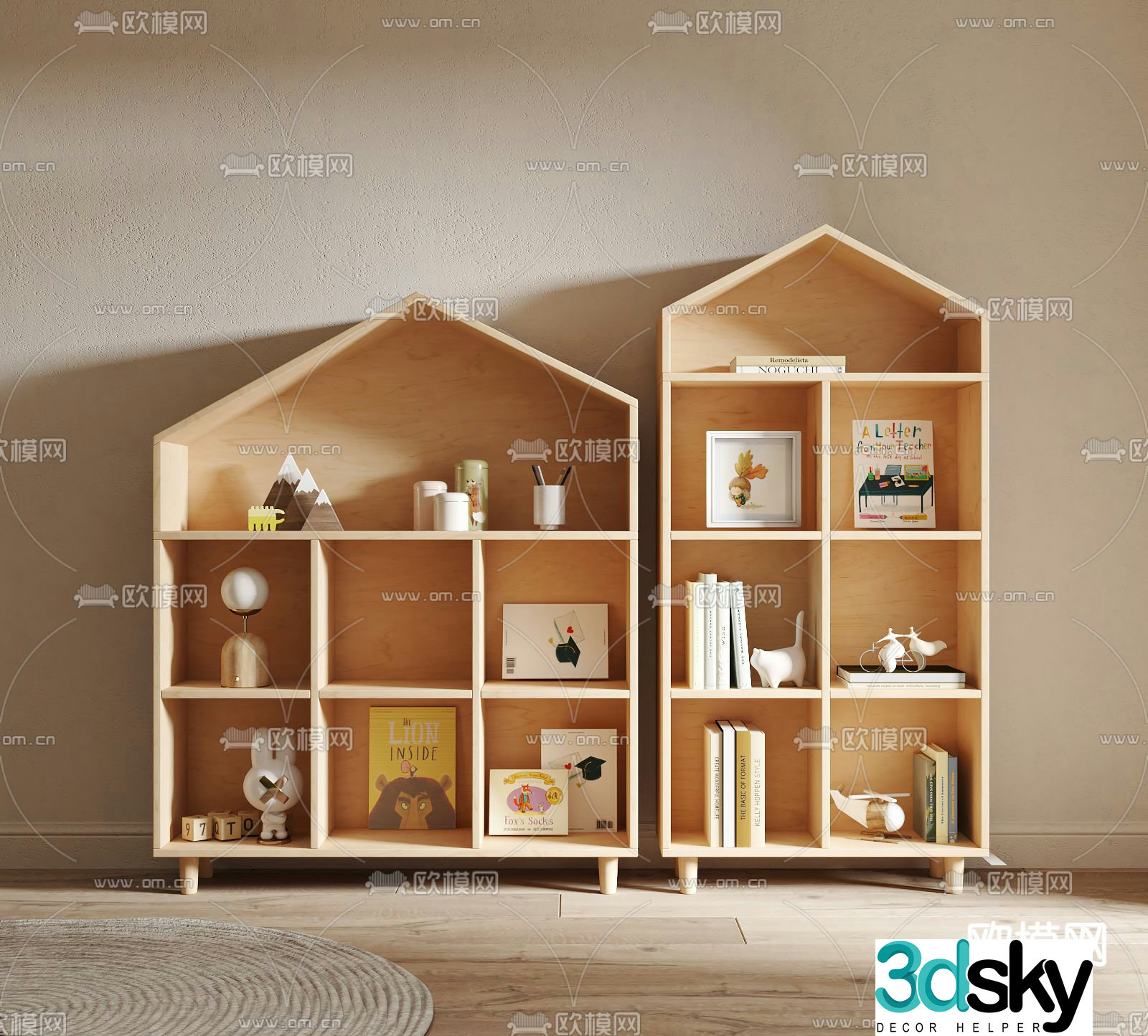 Toy cabinet children’s bookshelf 3d model
