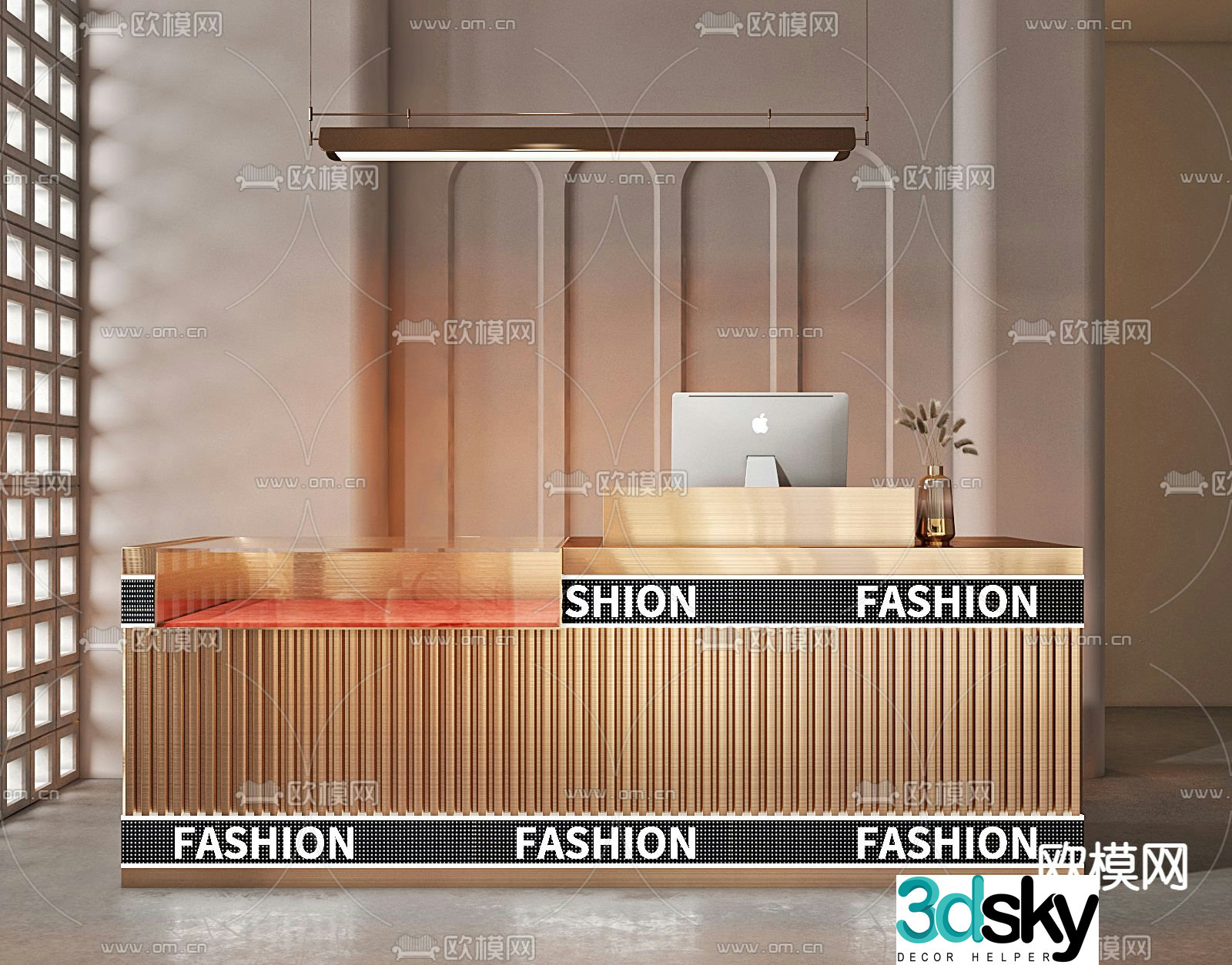 Reception desk cashier desk 3d model