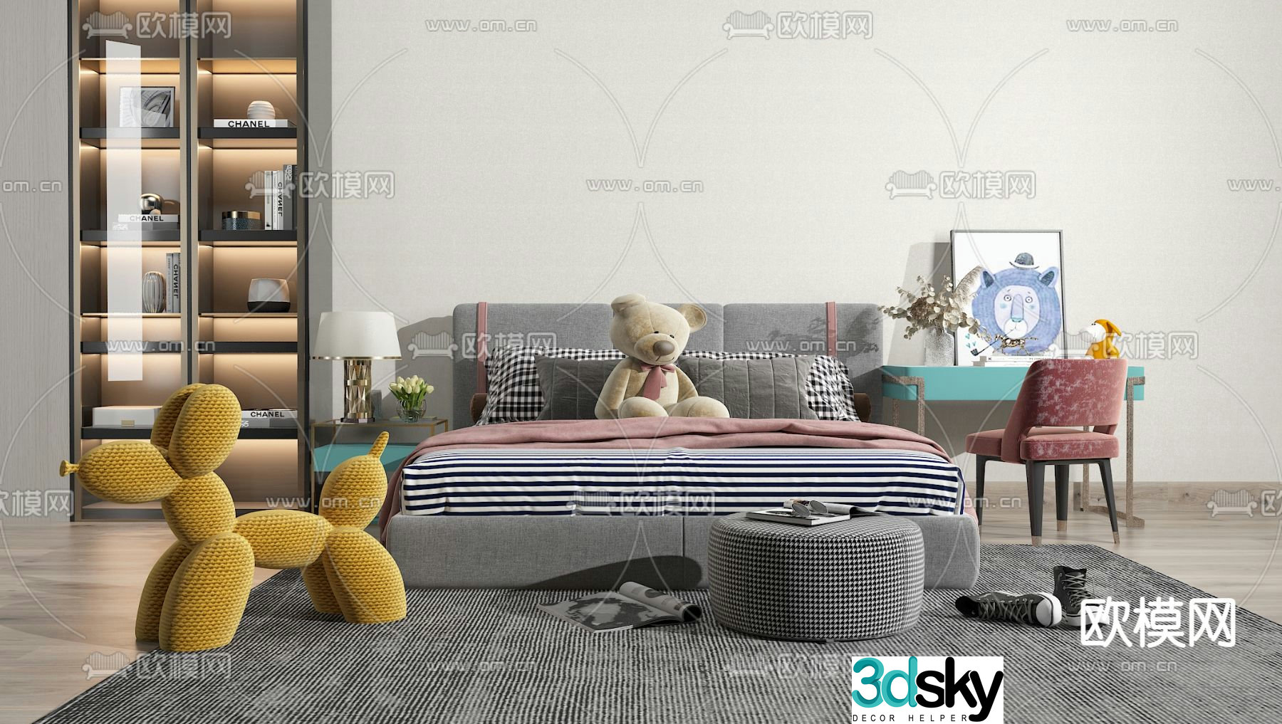 Modern children’s bed 3d model