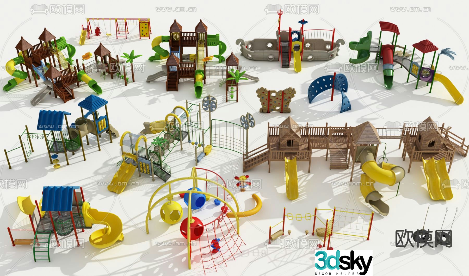 Children's slide amusement equipment 3d model