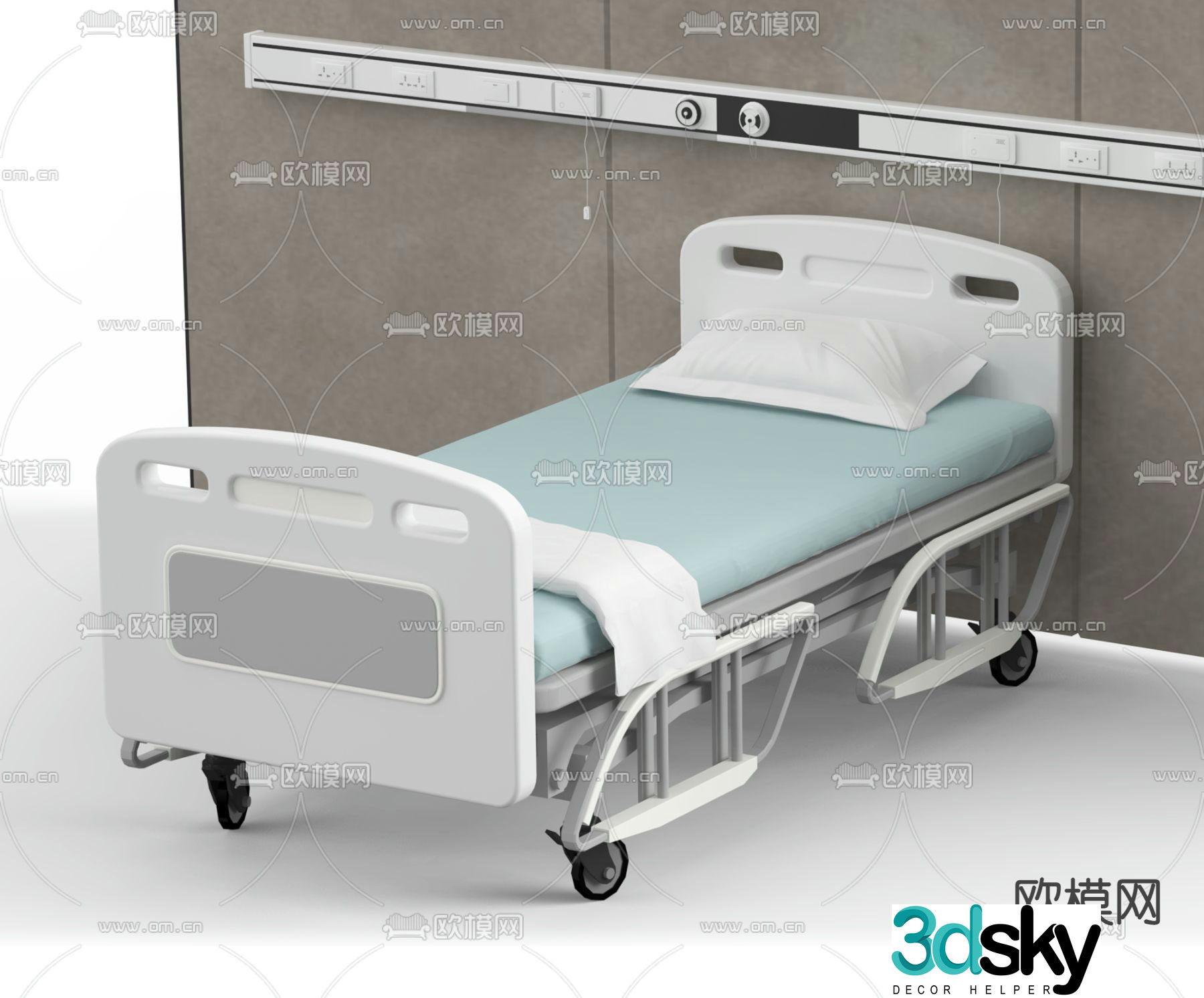 Hospital pathology bed patient bed 3d model