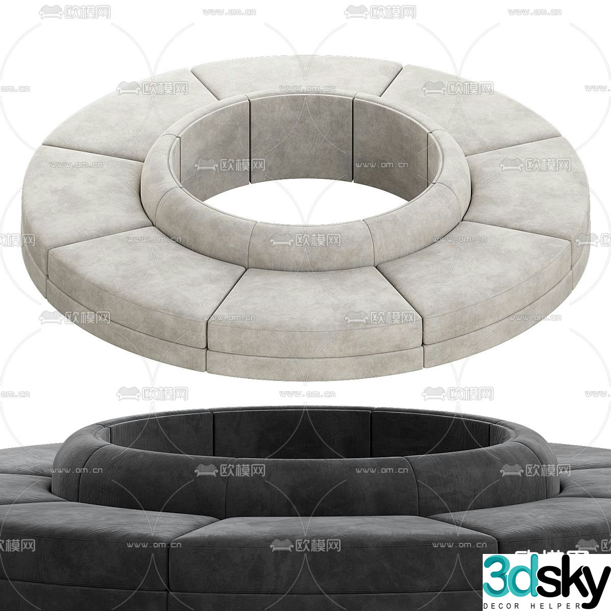 Round spliced â€‹â€‹sofa office sofa 3d model