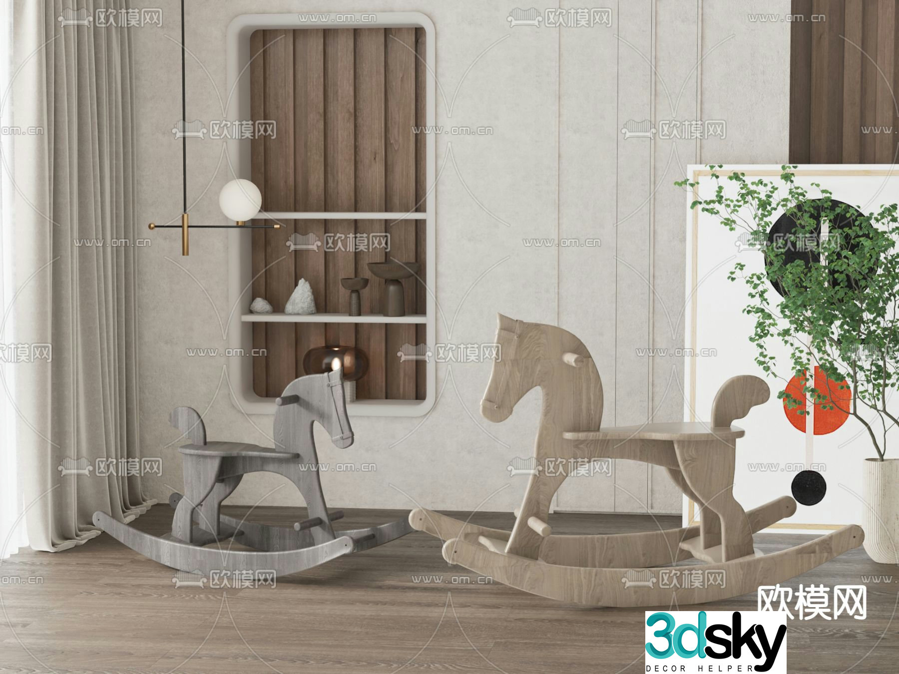 Children’s chair rocking chair 3d model