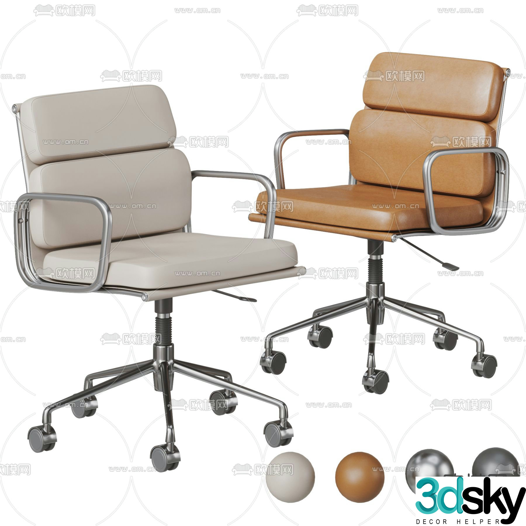 Staff chair office chair 3d model