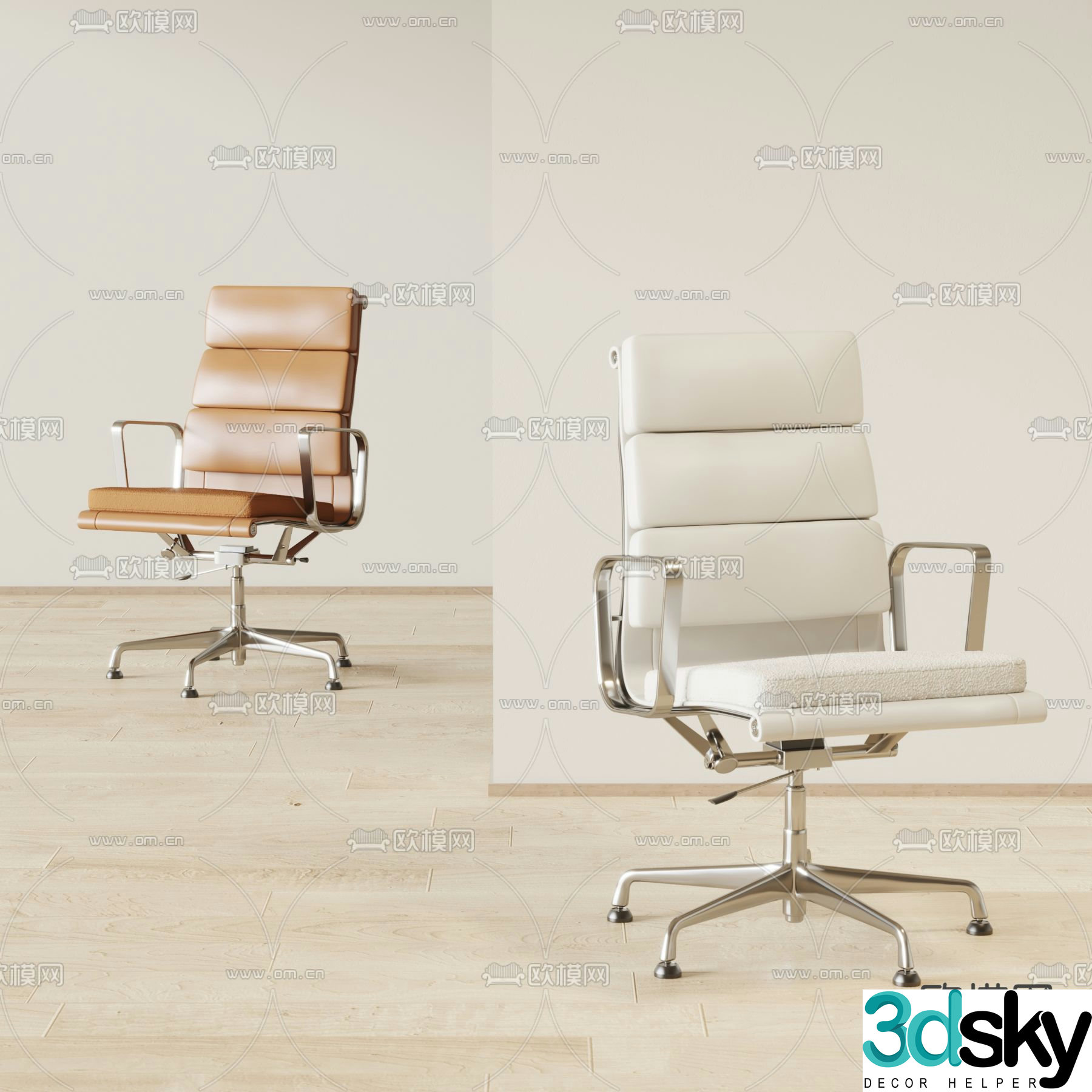 Mezzo leather chair office chair executive chair 3d model