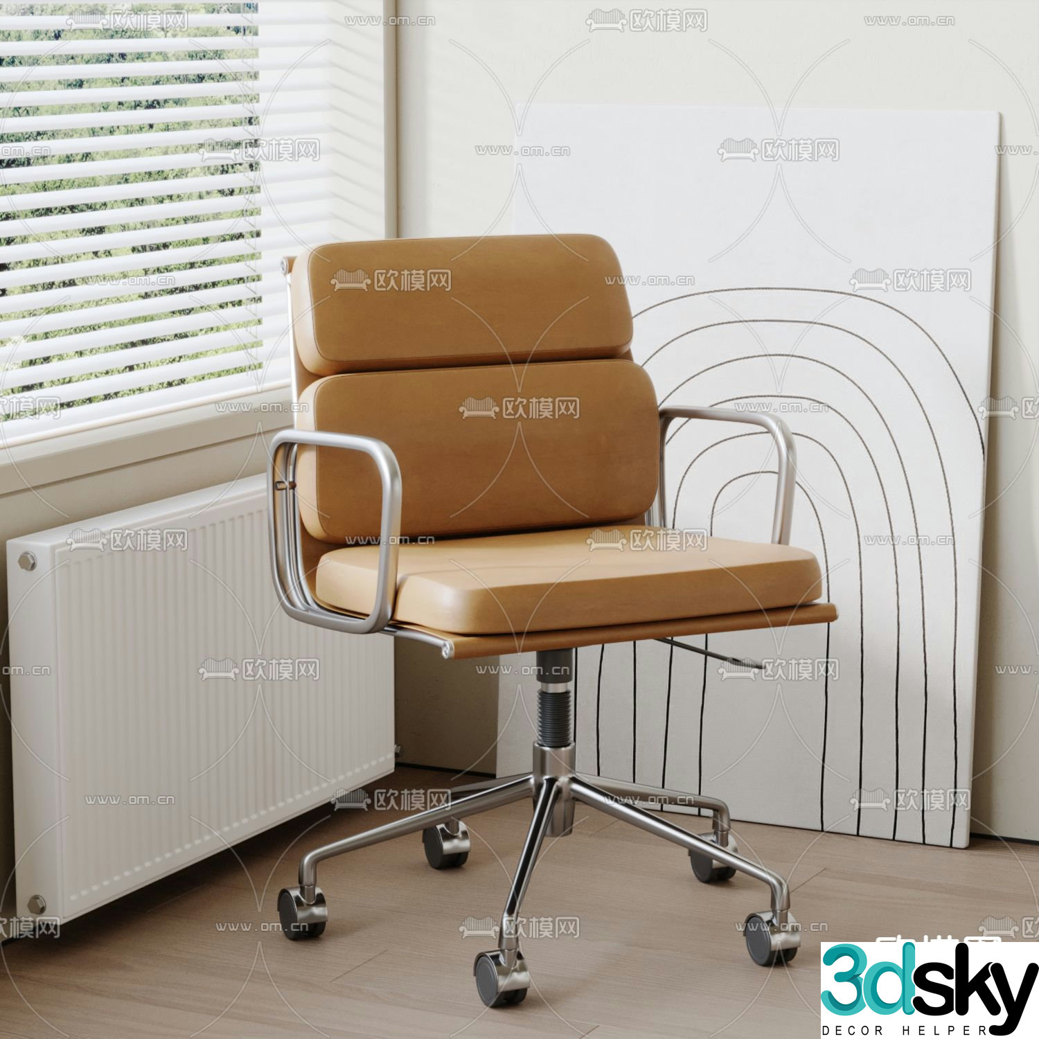 Office chair staff chair class chair 3d model