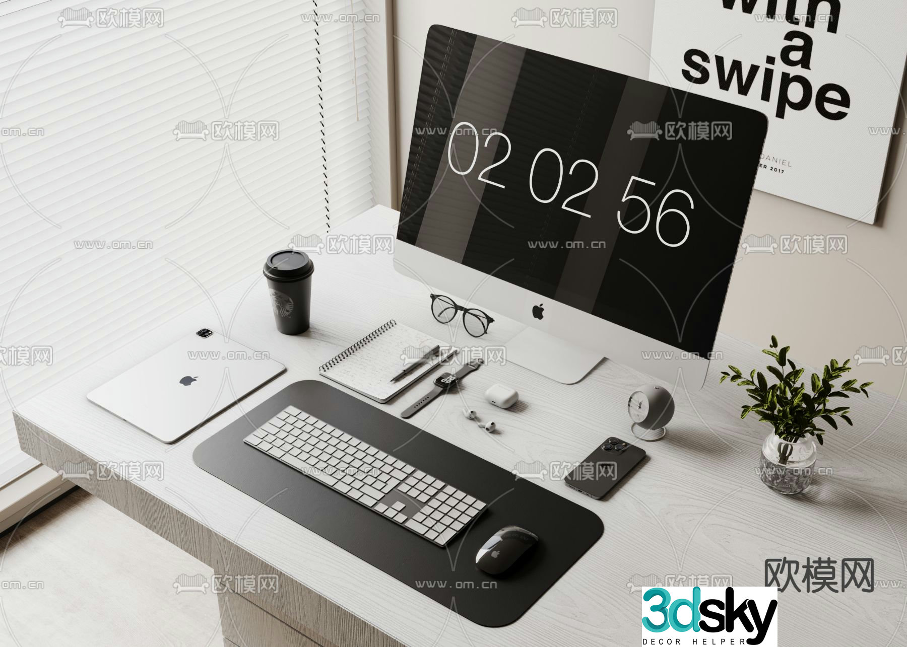 office supplies computer keyboard 3d model