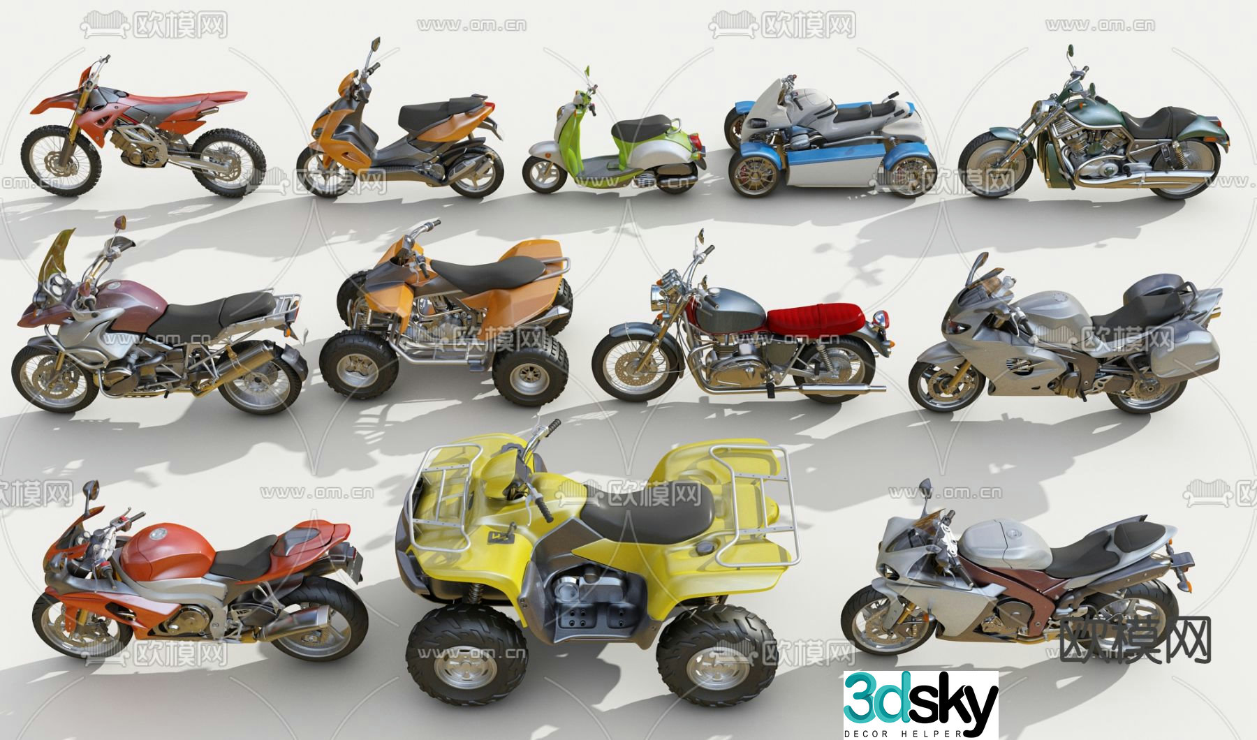 Motorcycle Motorcycle ATV 3d model