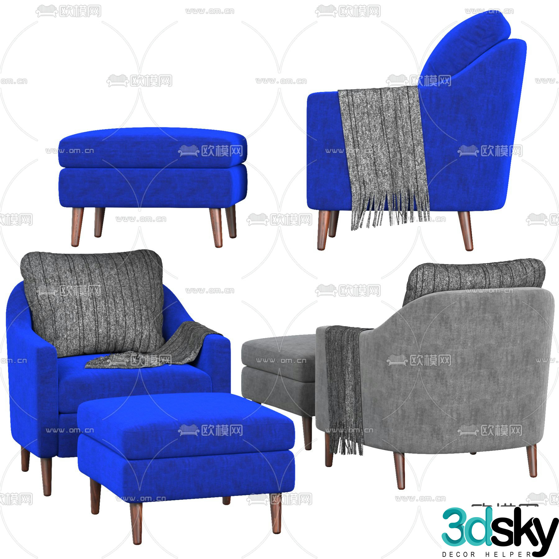 Modern single sofa 3d model