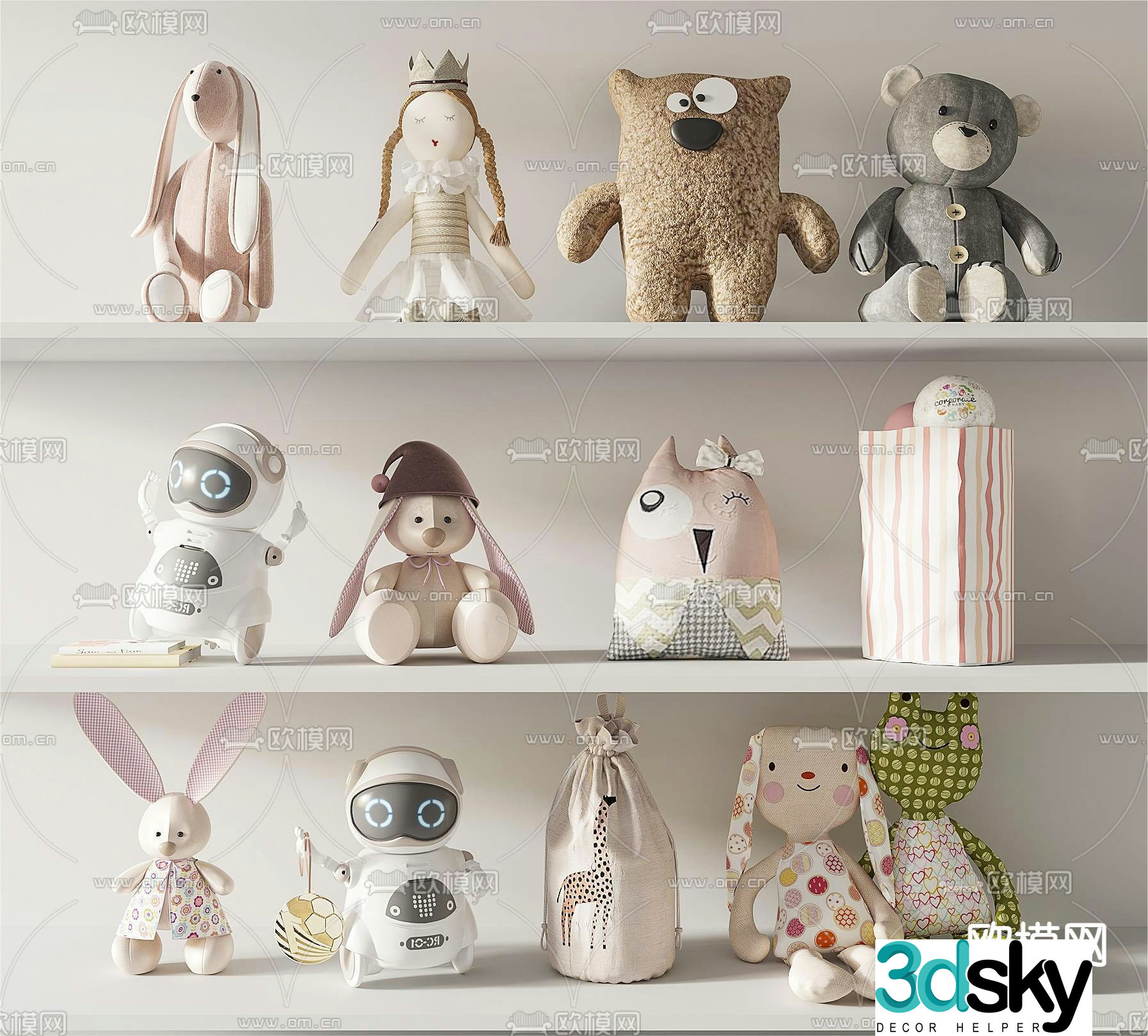 children toys doll doll doll 3d model