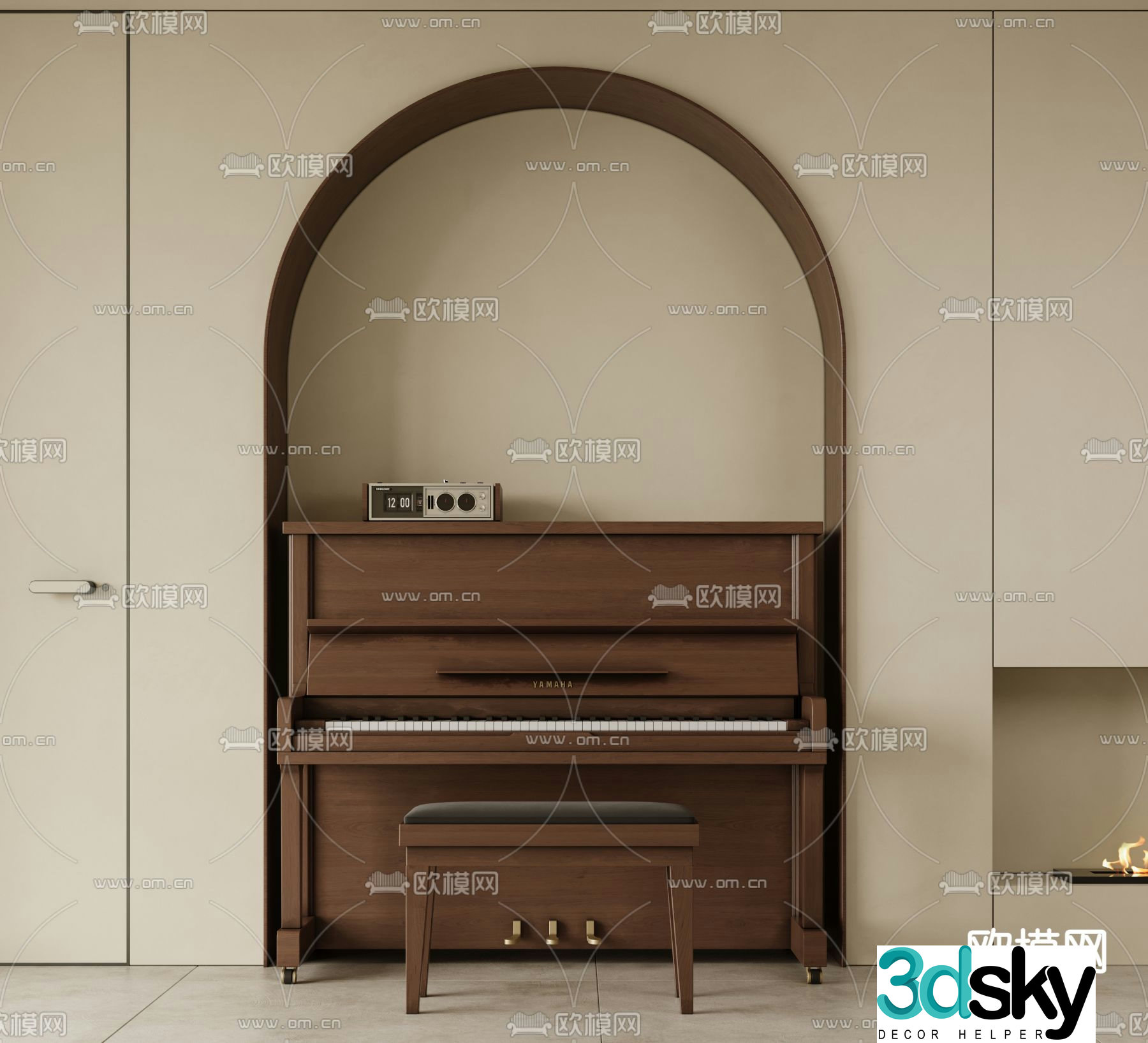 modern piano 3d model