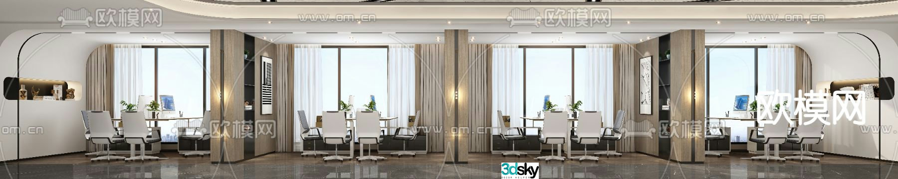 Employee office area office 3d model